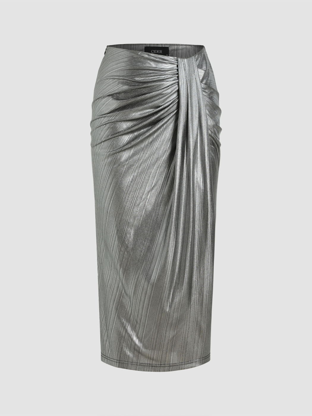 Moxidress Elastic Waist Ruched Metalic Mini Skirt main image 1