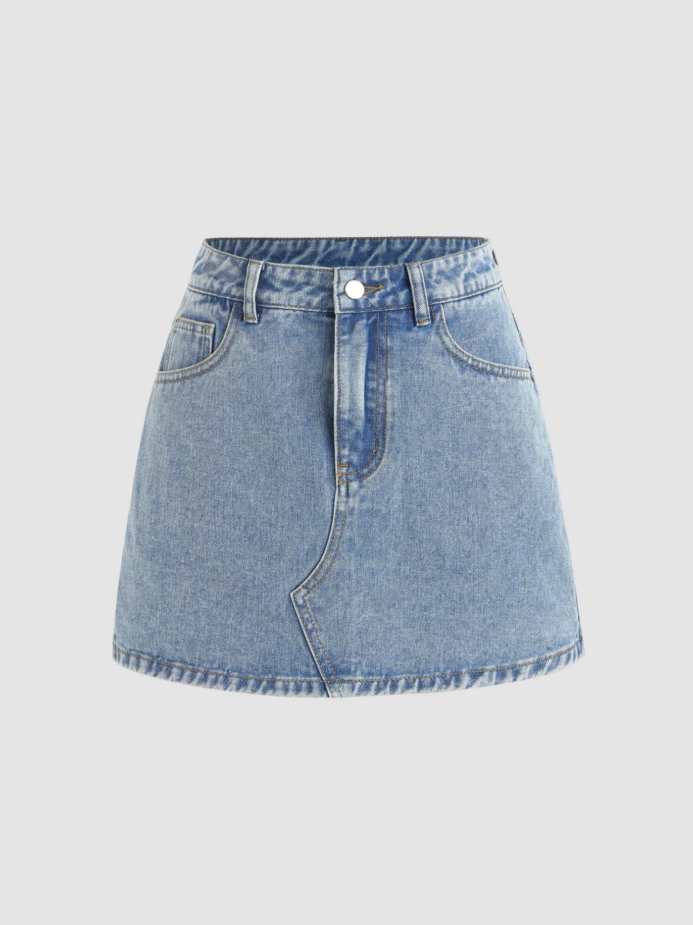 Denim High Waist Mini Skirt