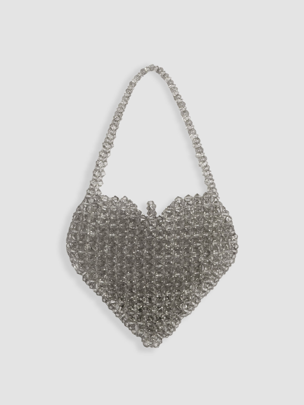  Bolso de Mano con Asa de Cuentas en Forma de Corazón