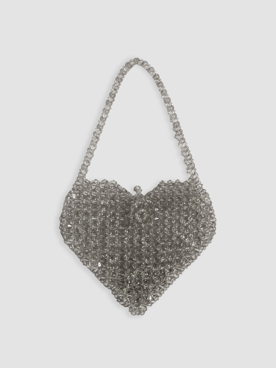  Bolso de Mano con Asa de Cuentas en Forma de Corazón