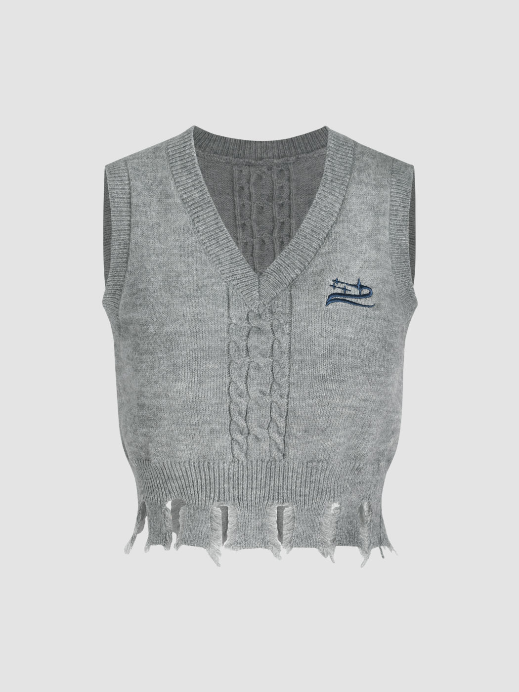  V-Ausschnitt Grafik Gestrickte Kurze Weste