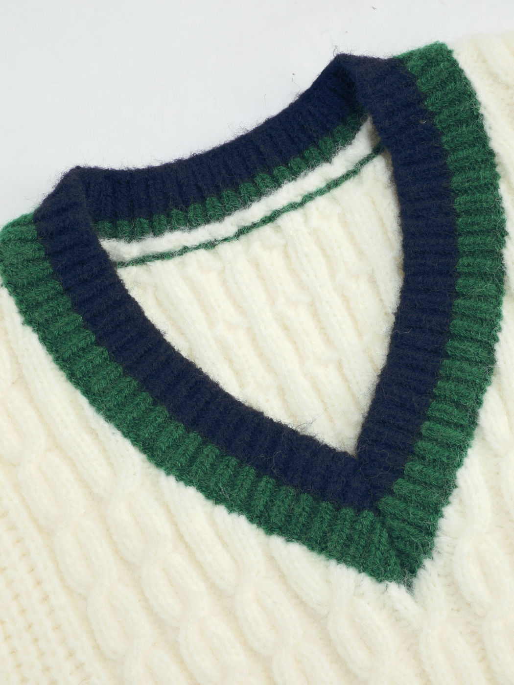 Knit V-neck Contrasting Binding Vest For School Daily Casual