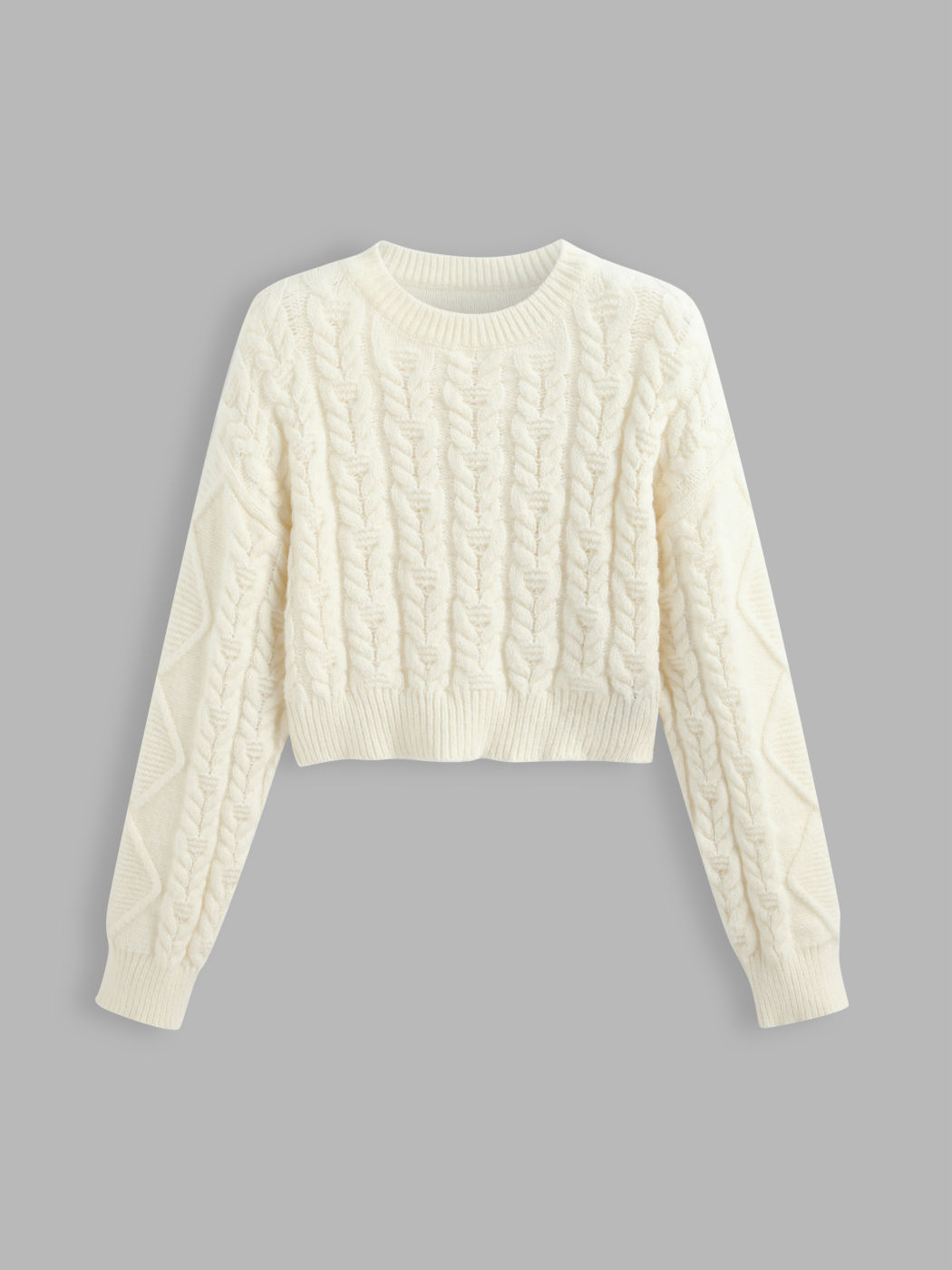  Rundhals Solide Rippenstrick Kurve & Plus Kurzpullover