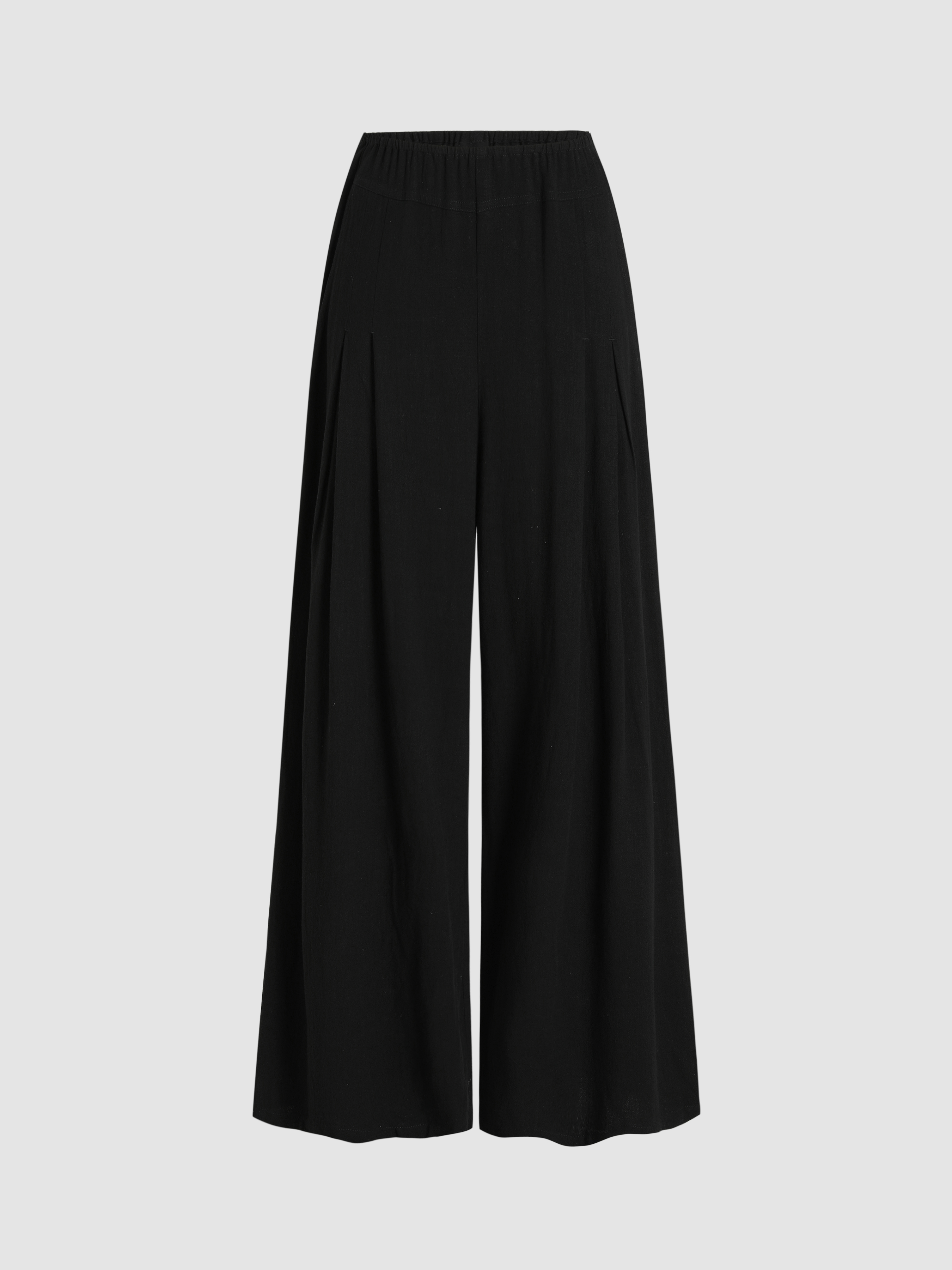 Mid-Waist Wide-Leg Slit Pants main image 0