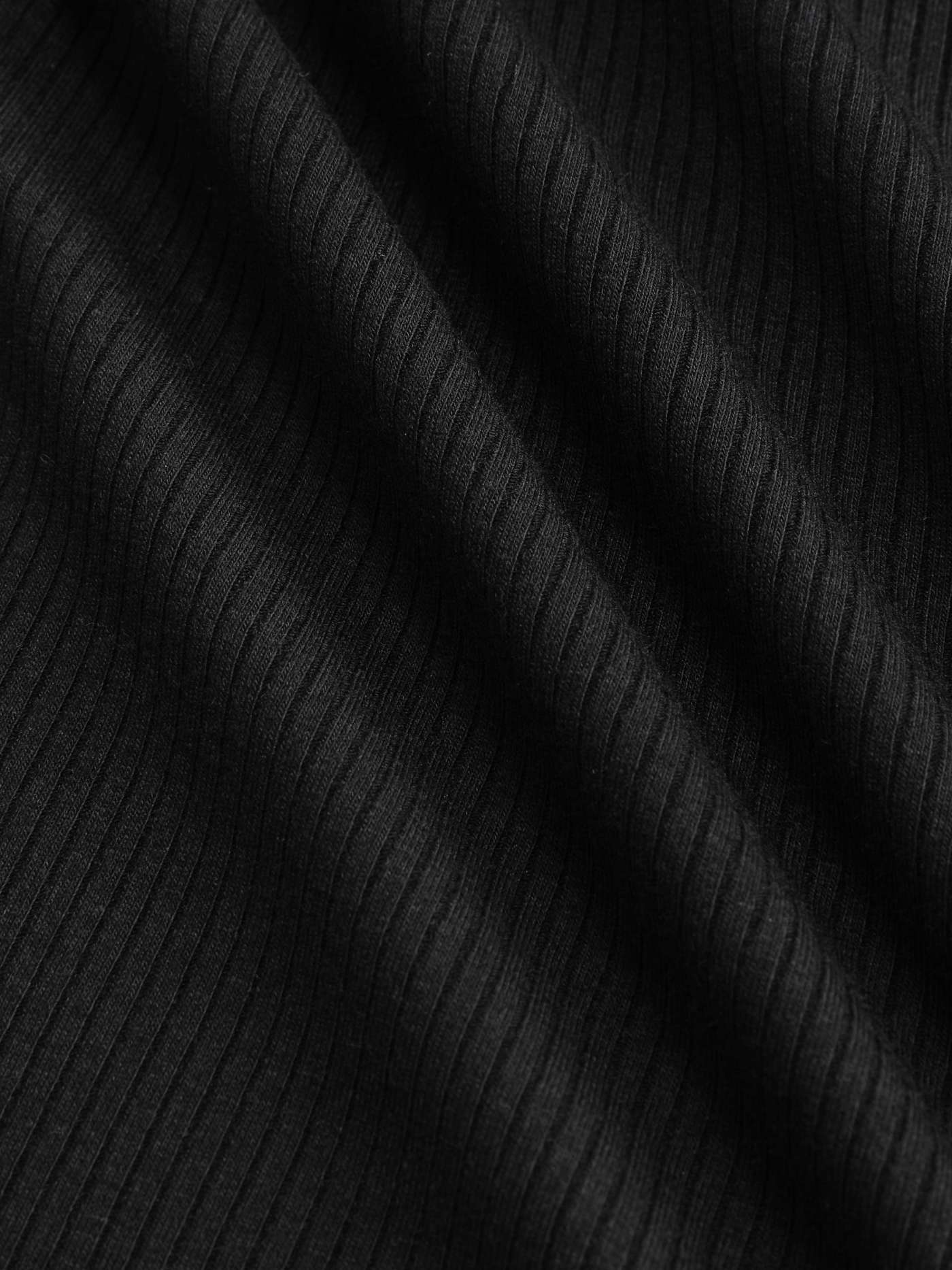 Square Neck Solid Long Sleeve Tee