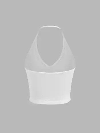 Solid Halter Crop Top