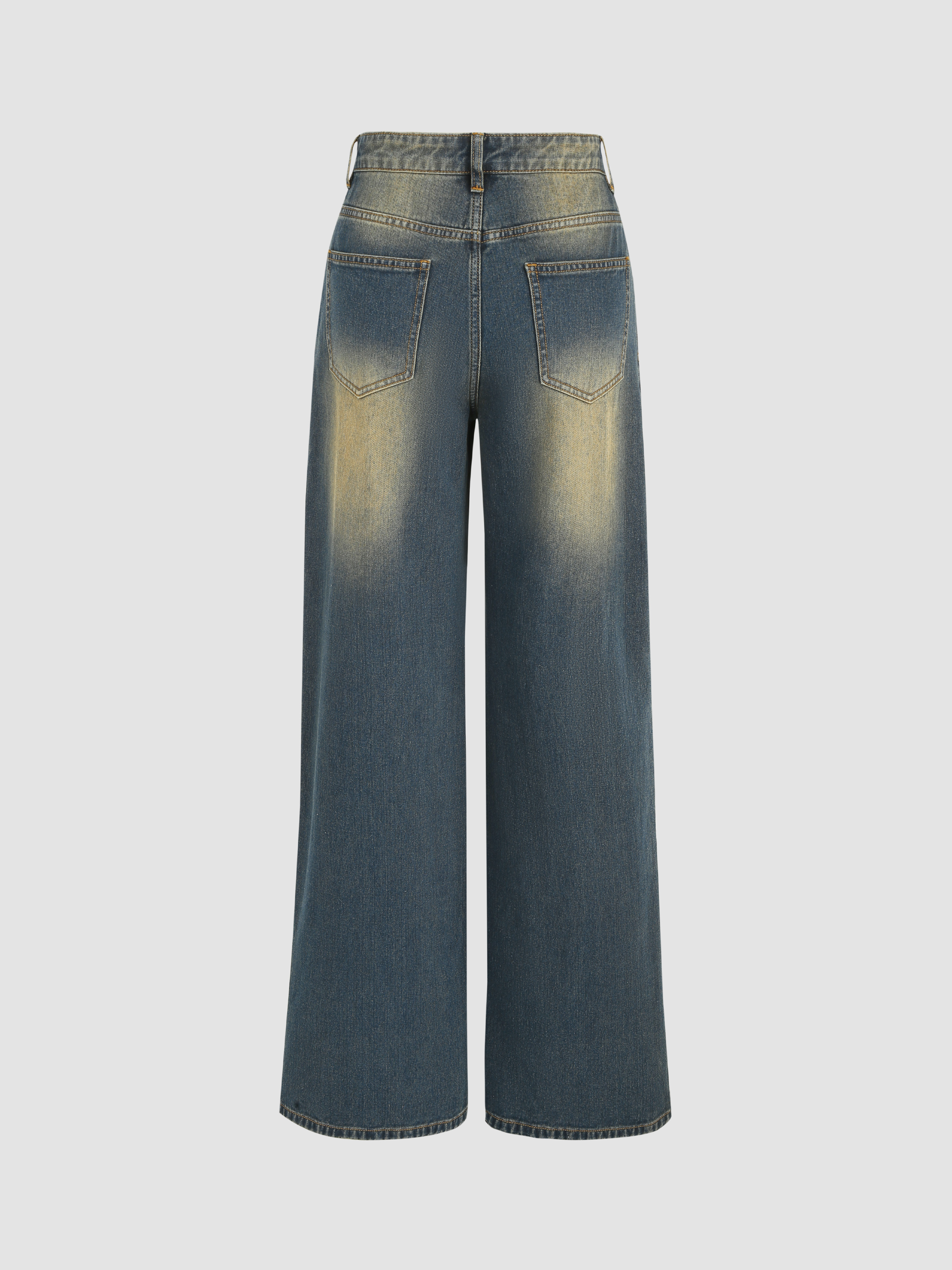 【BAON】Hewd Washing Wide Denim Pants Washed Wide Denim Pants - Korean Women's Fashion | LEWKIN