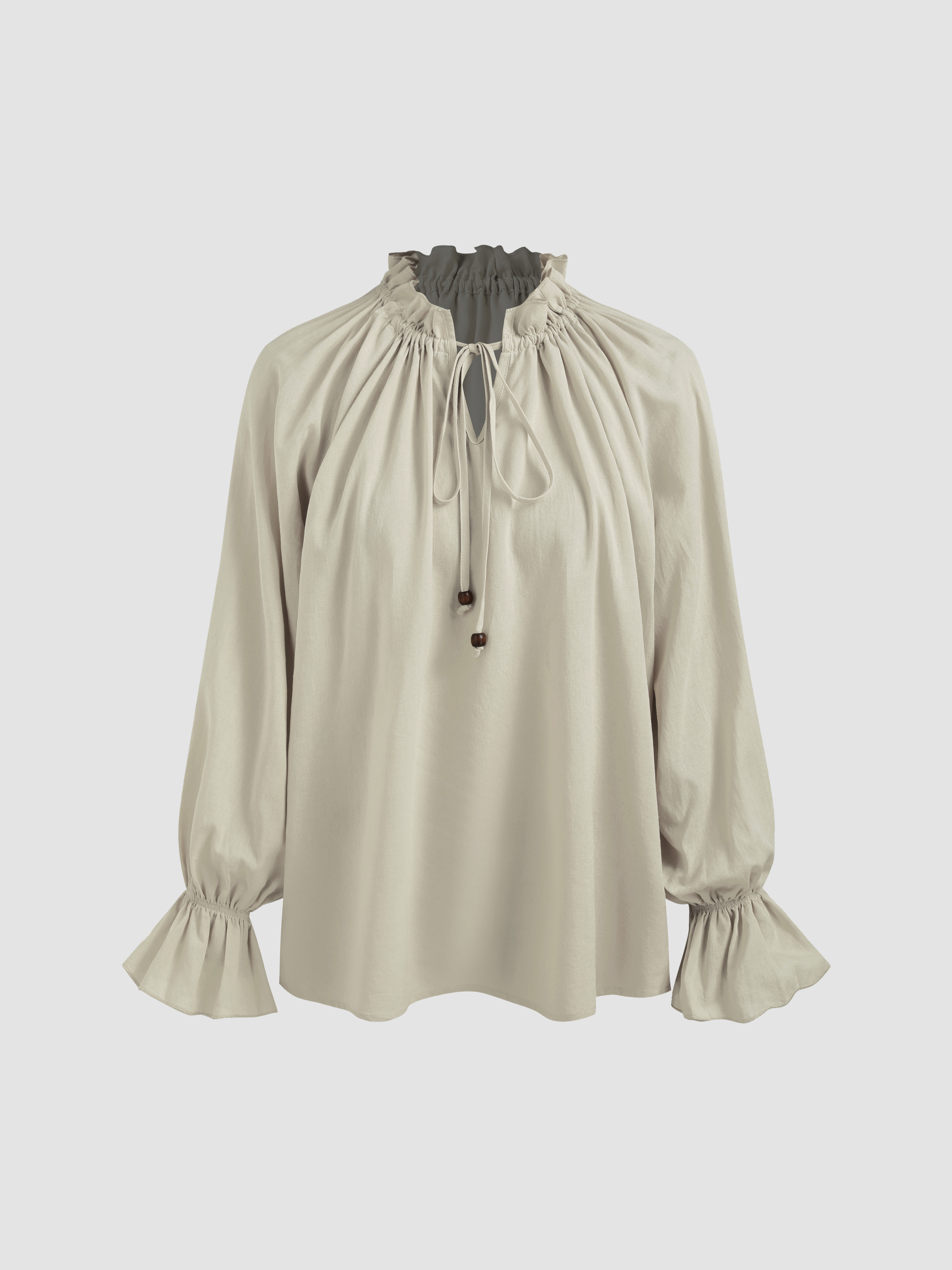 Check Cotton Collar Long Sleeve Blouses - Floryday @ floryday.com