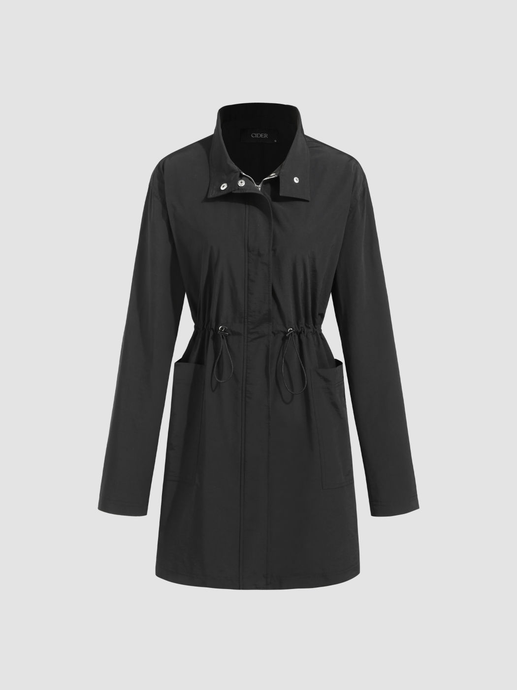  Stehkragen Solid Trenchcoat