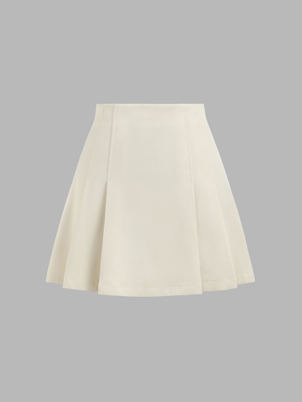 Solid Mid Waist Pleated Mini Skirt