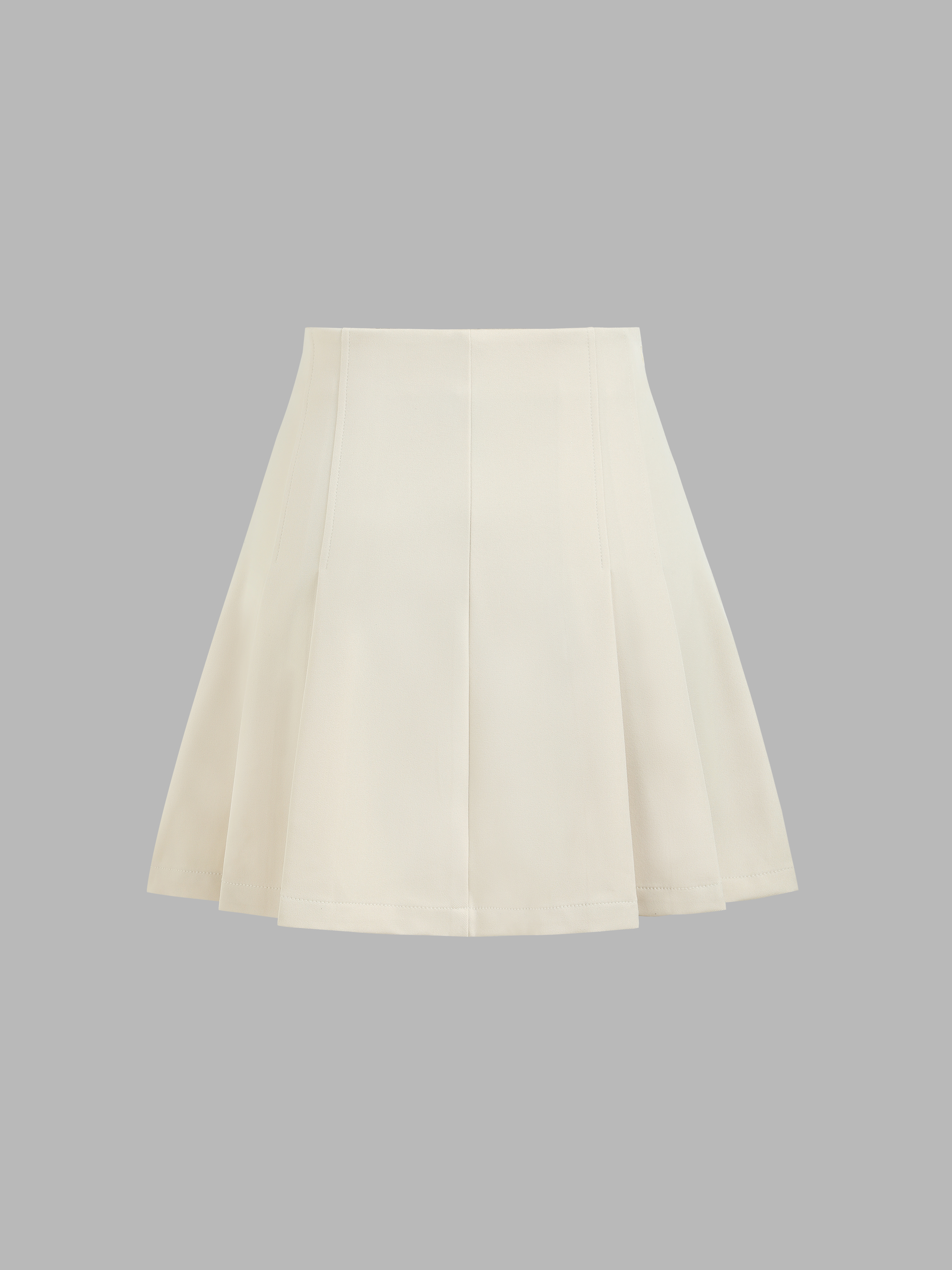Cider◆ミッドライズ スプリット ミニスカート【送料込み】 Woven Solid Mid Waist Pleated Mini Skirt For School Daily Casual