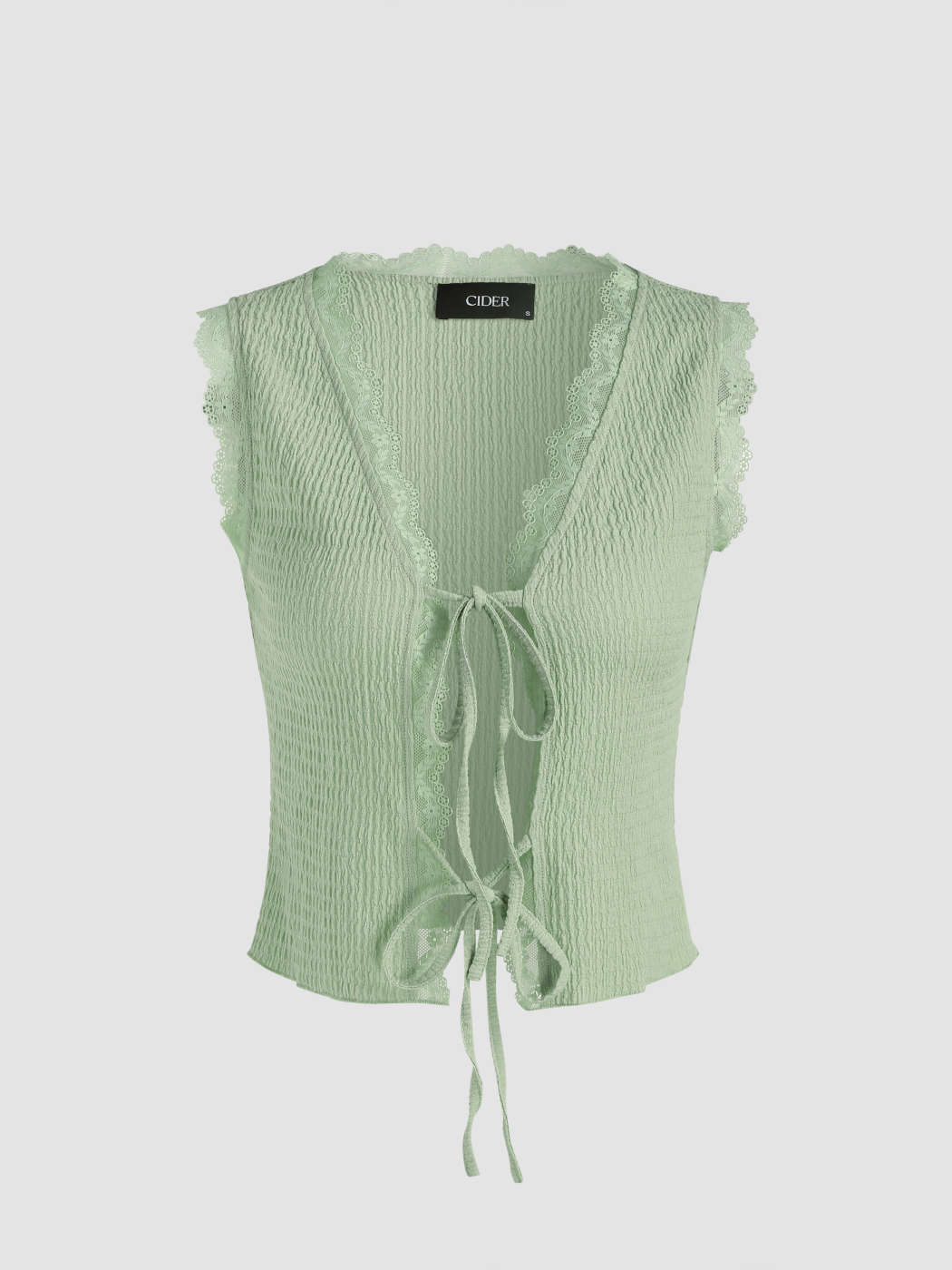 Ruffle Lace Tank Top - Cider