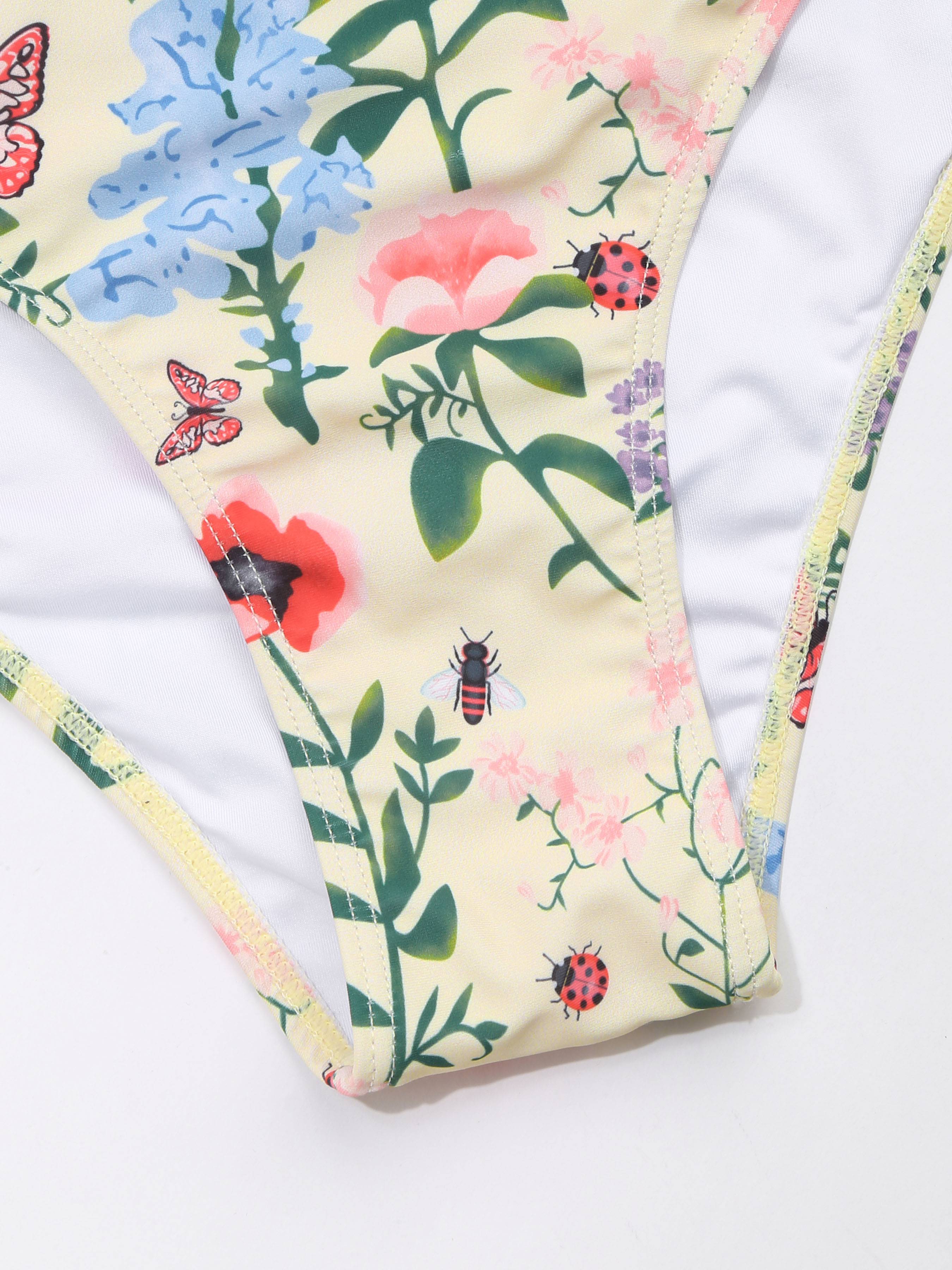 Tummy Control Floral Cheeky Bikini Bottom Curve & Plus - Cider