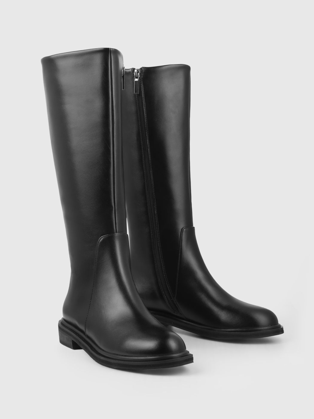 Classic Faux Leather Knee High Boots