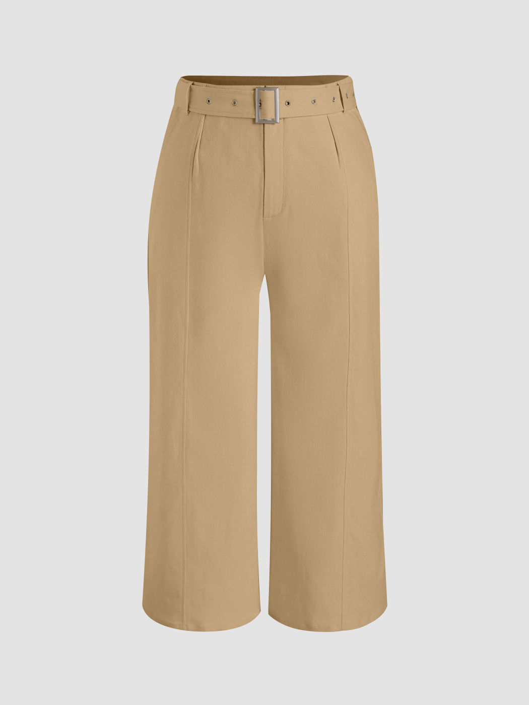 Solid Pants With Belt Curve & Plus - Cider