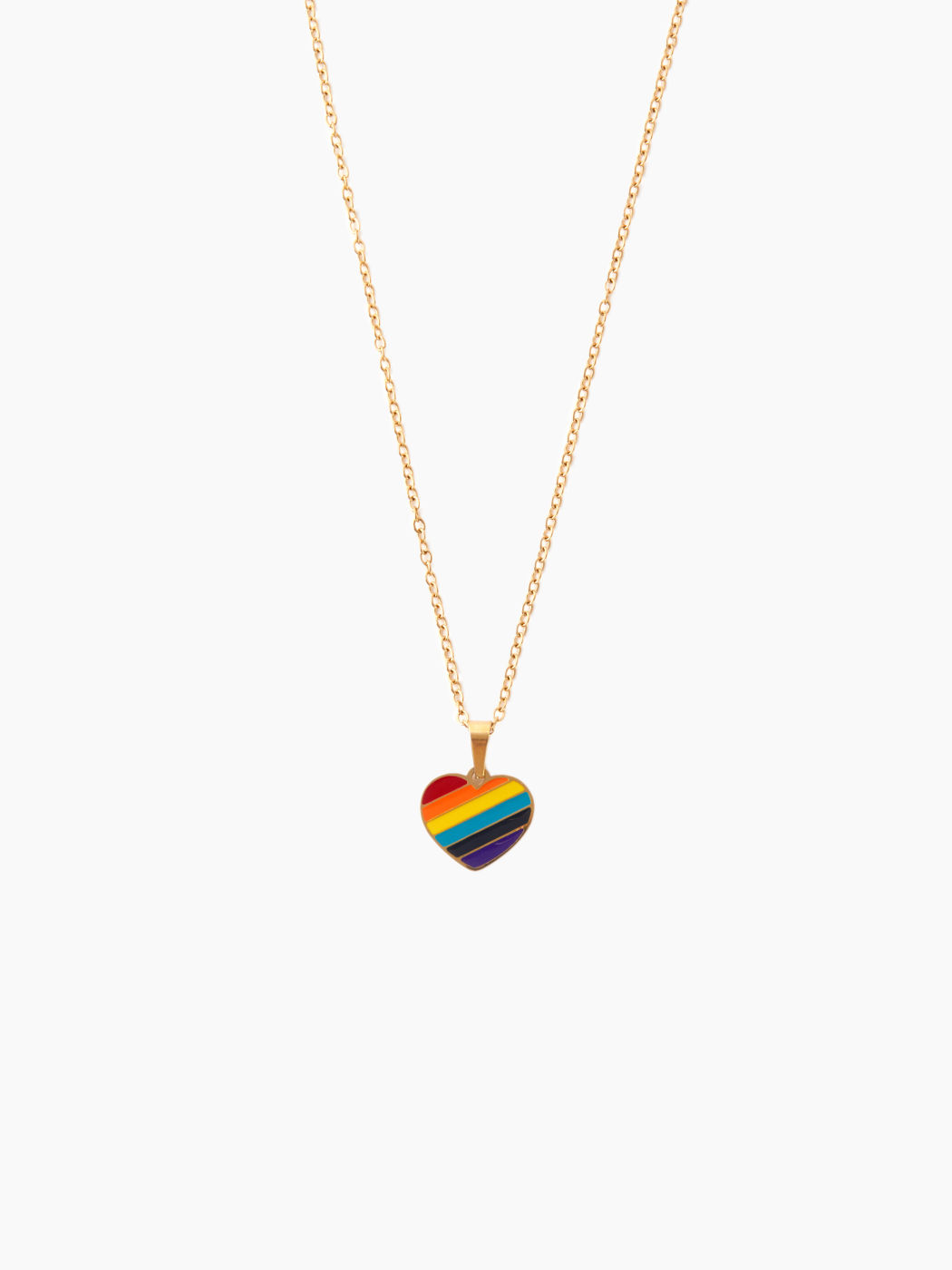  Heart Rainbow Pendant Necklace