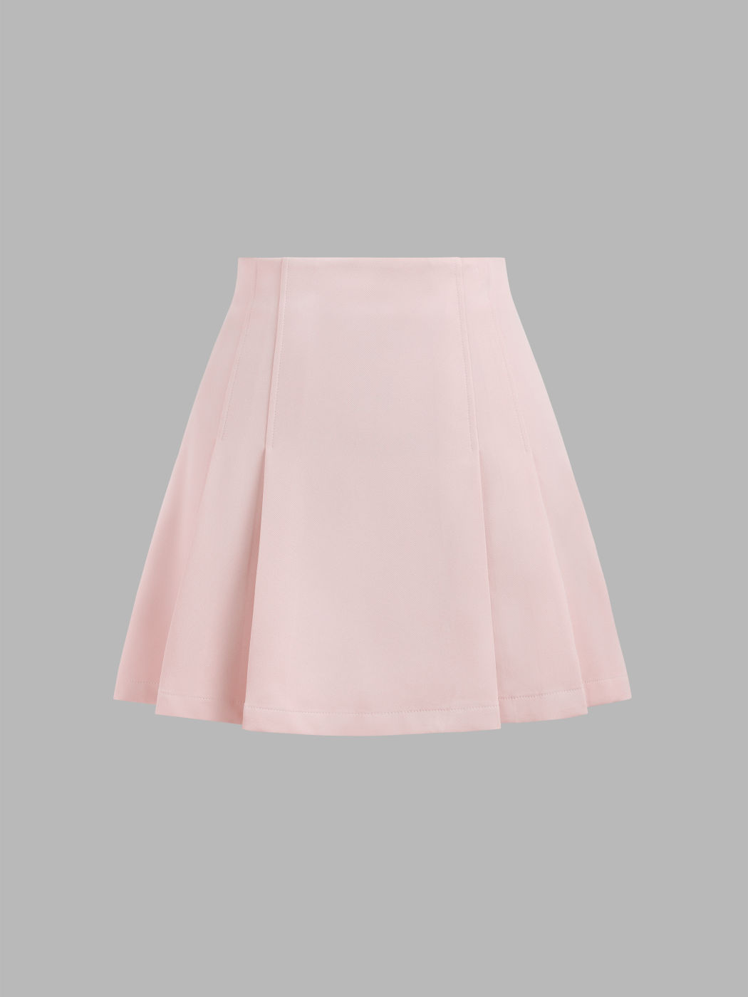 Solid Mid Taille Falten Minirock
