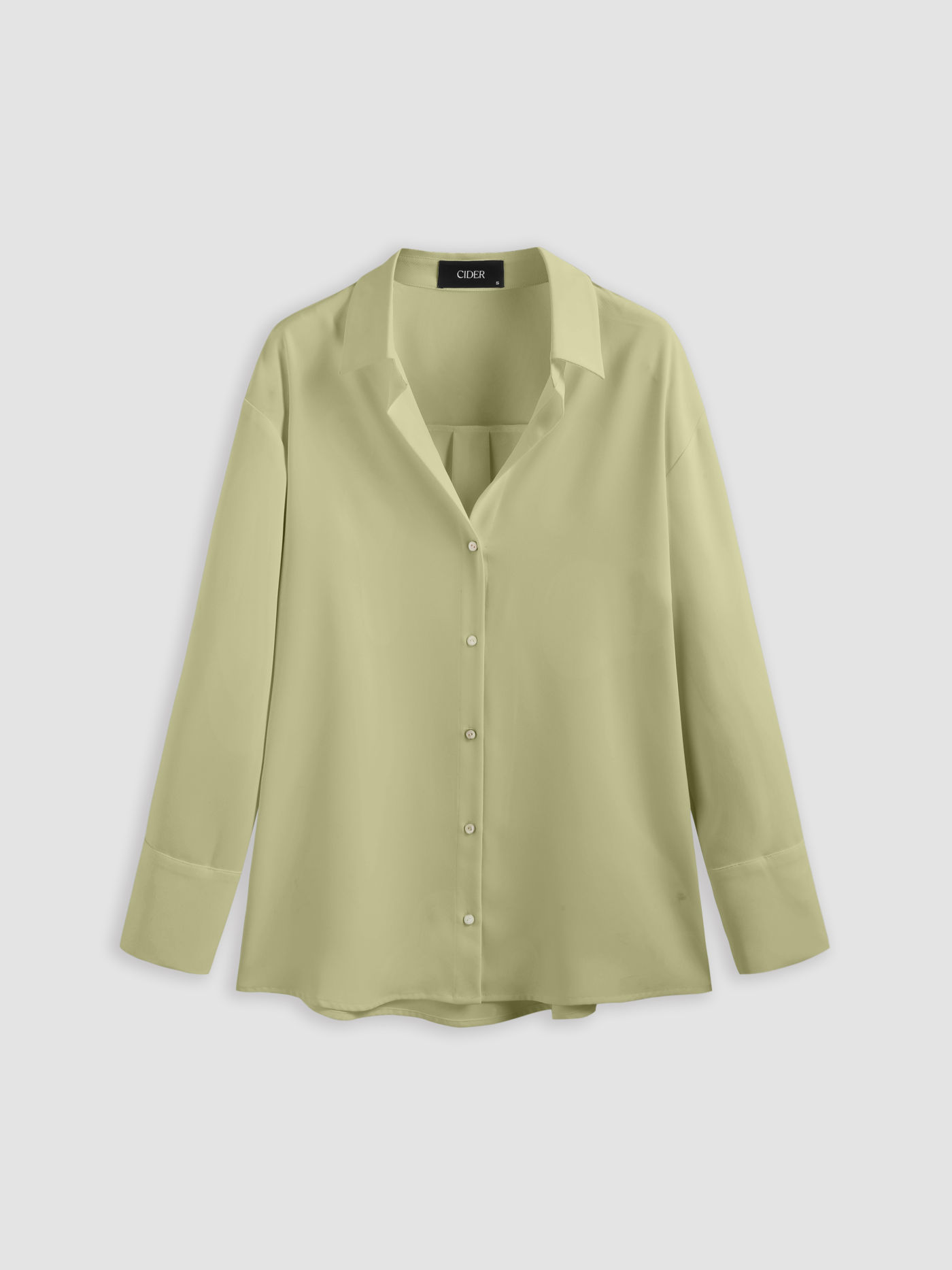Solid Collar Button Long Sleeve Shirt