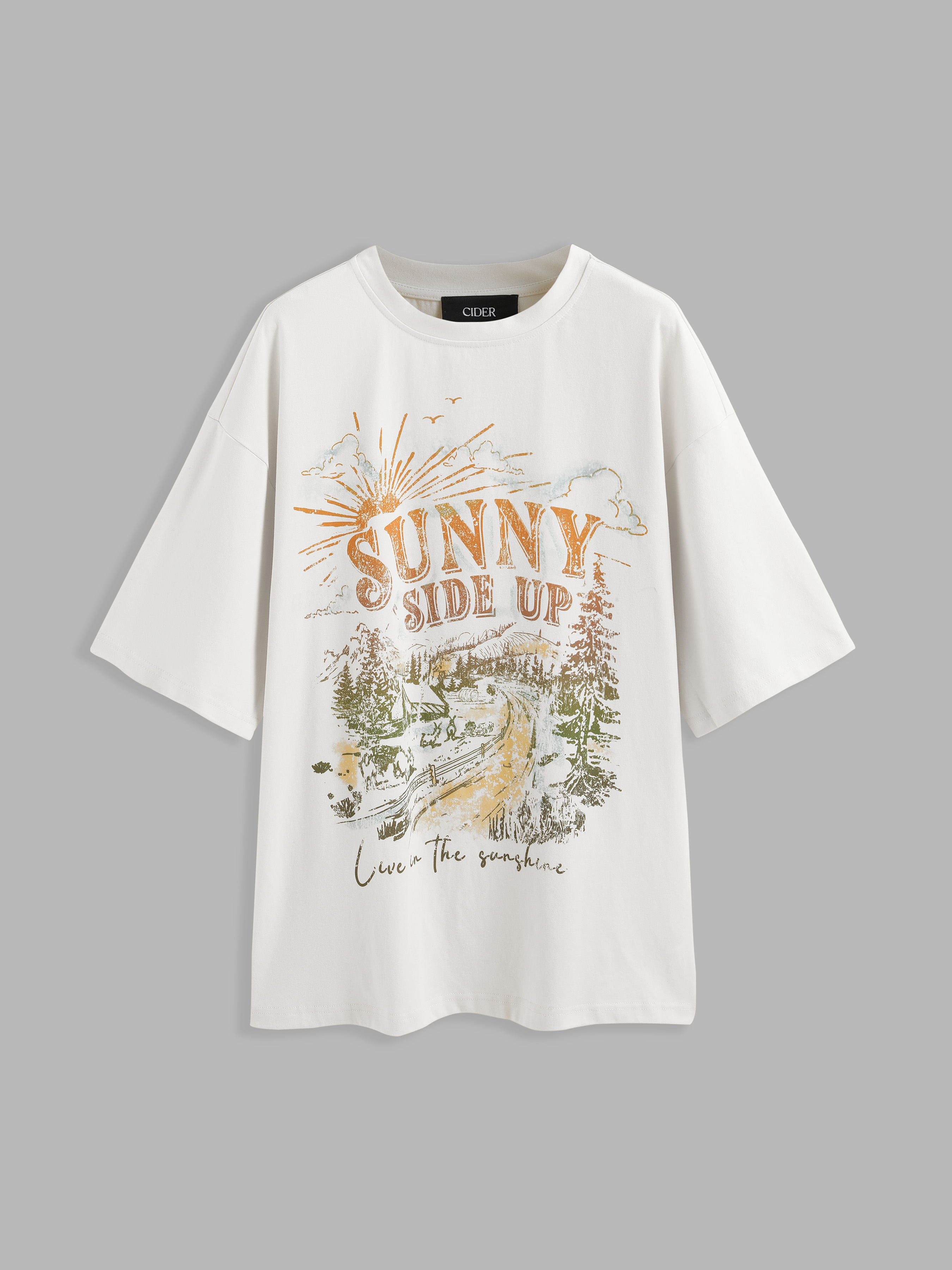 Sunny Side Up Graphic Short Sleeve Tee - Cider