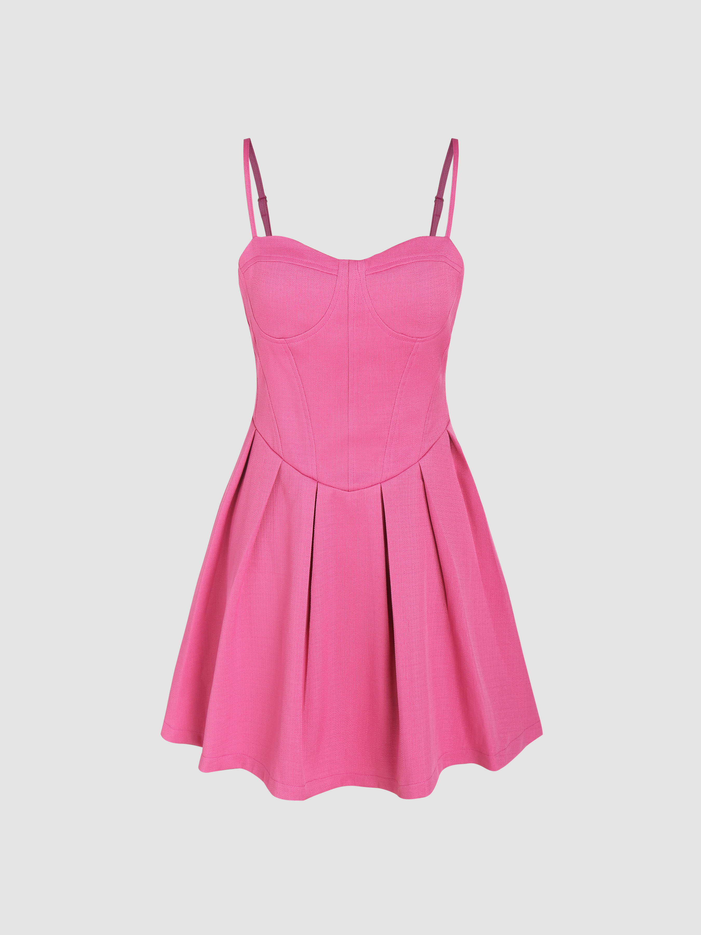 Pink Corset Strapless Skater Dress