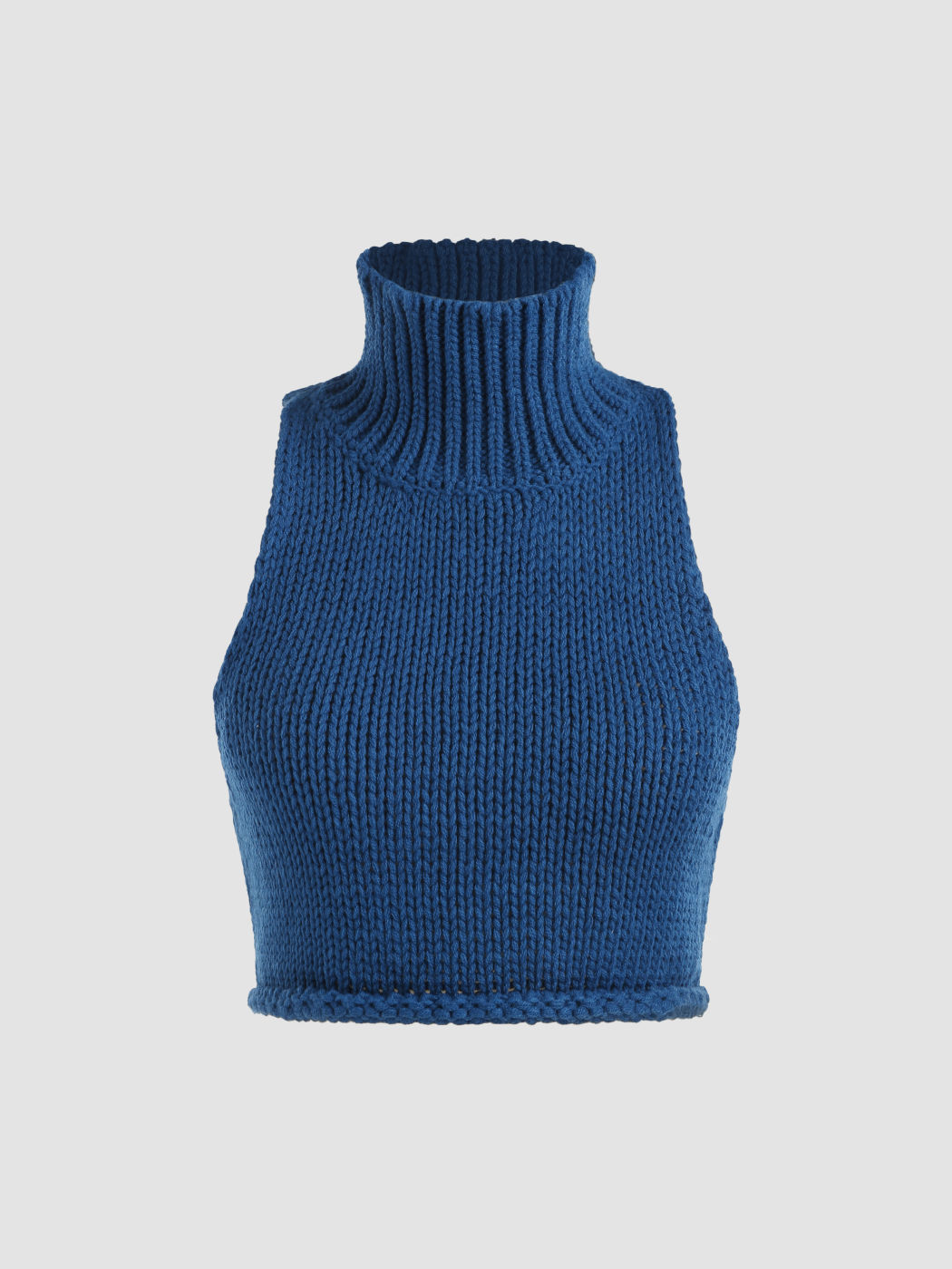 Turtleneck Knitted Crop Top