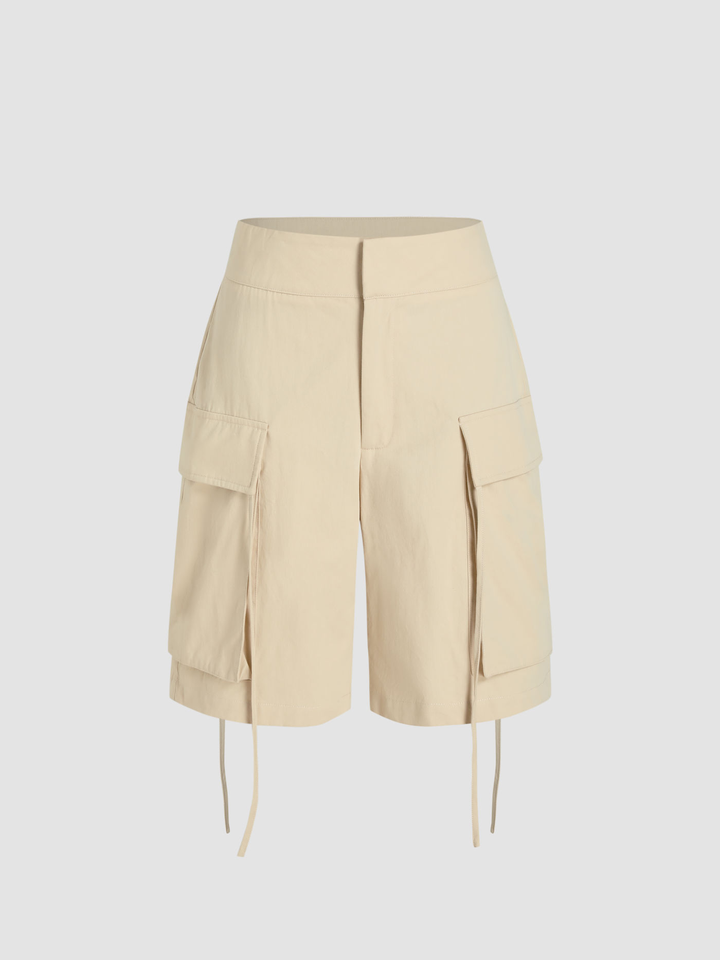 Bermuda cargo taille haute uni