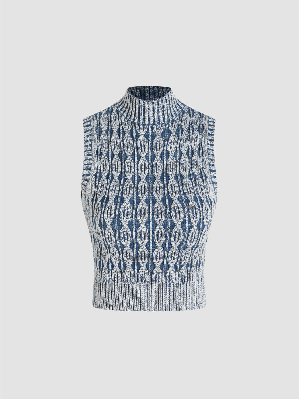 Sweater Vest Knit Fabric Stand Collar Geometric Knitted Vest For Date ...