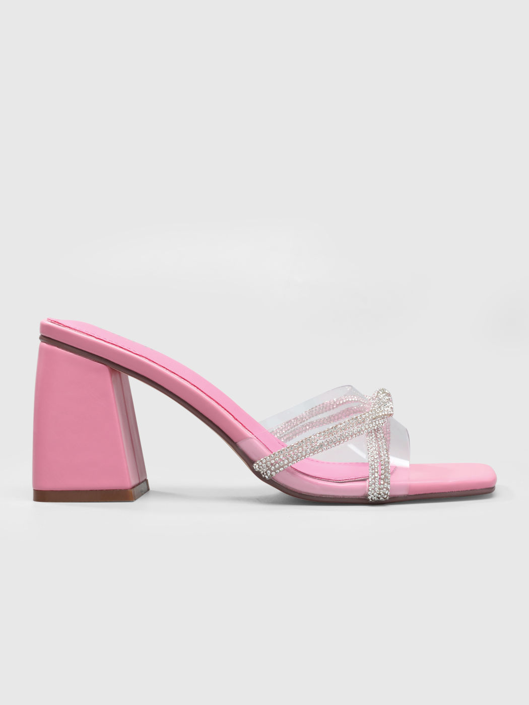 Cross Strap Rhinestone Decor Sandals