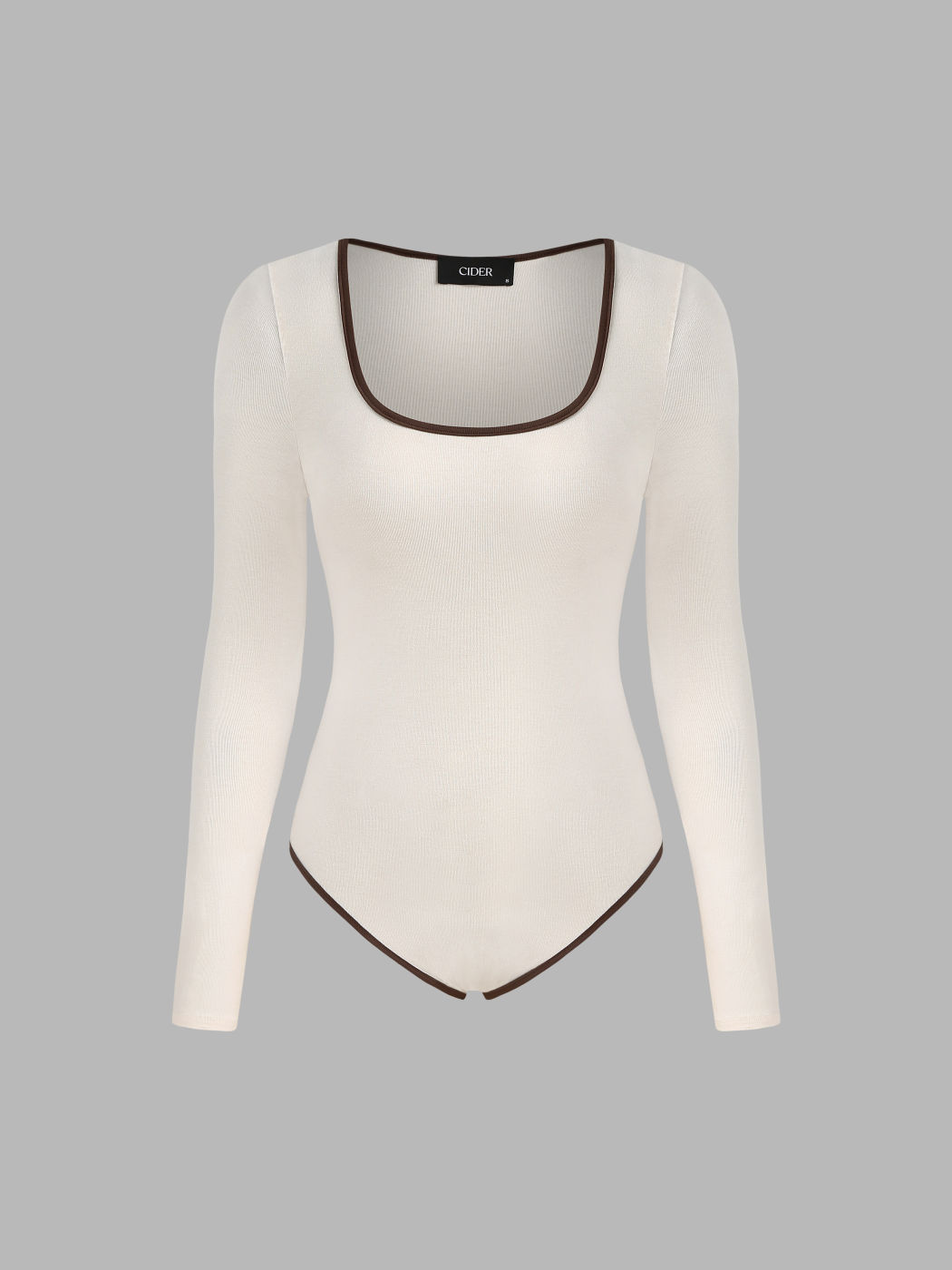 U-neckline Solid Bodysuit