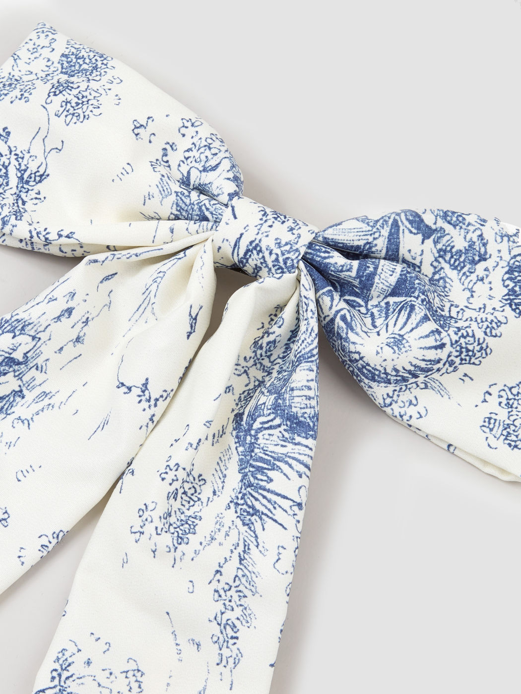 Toile de Jouy Pattern Bowknot Hair Clip