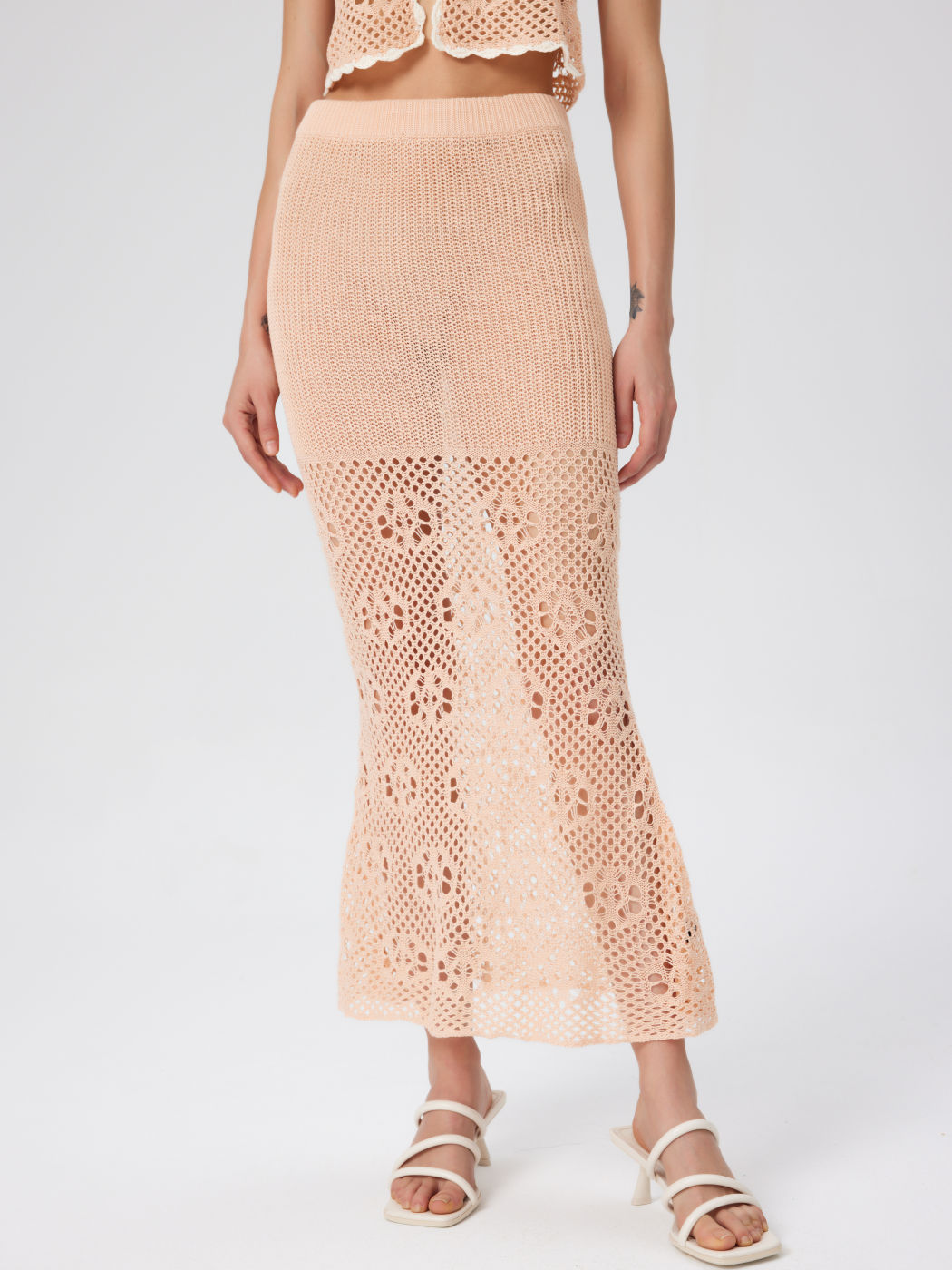 Knit Hollow Out Mermaid Maxi Skirt