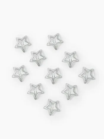 10er-Set Glitzernde Sternförmige Kleine Haarspangen