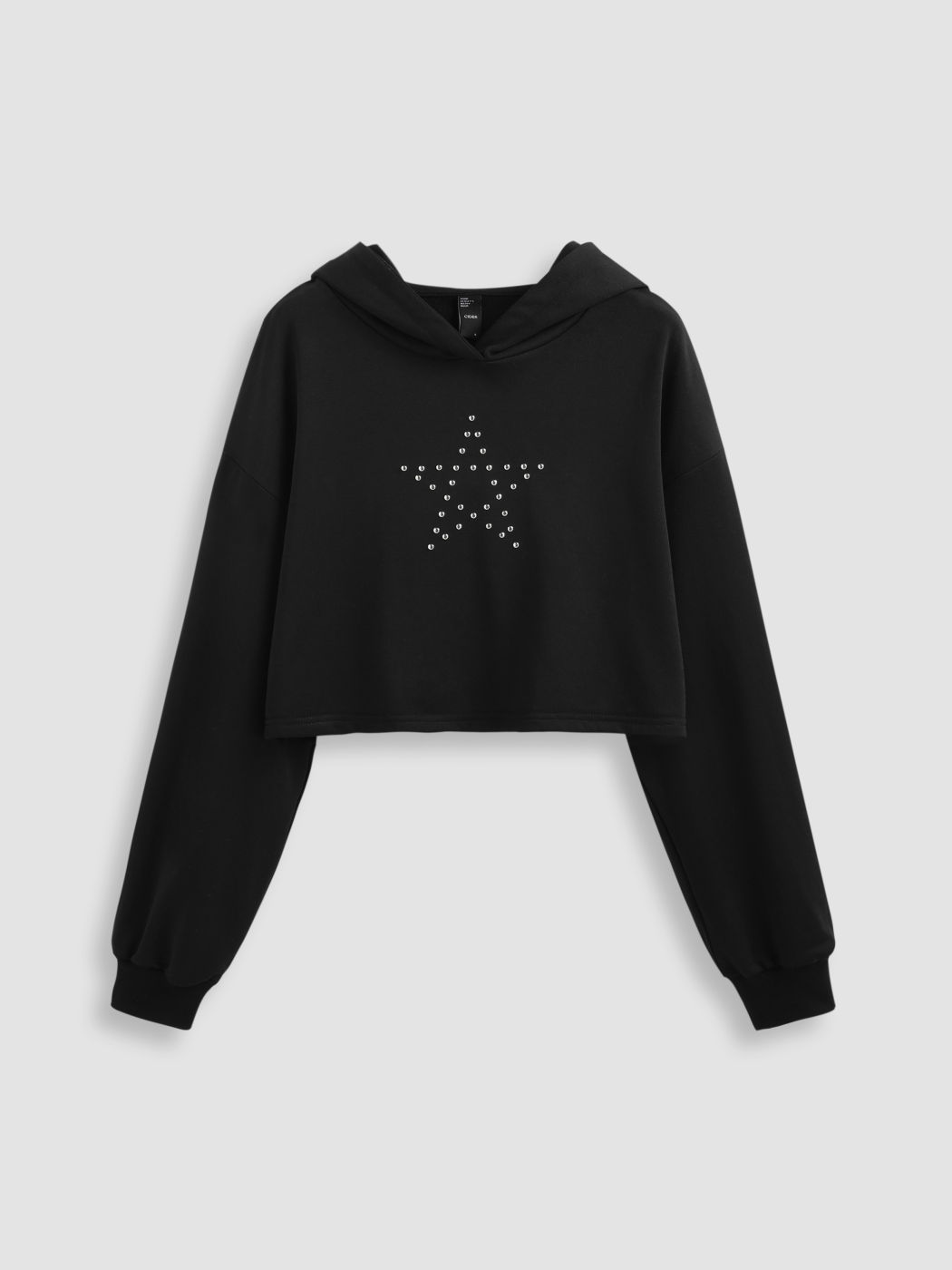  Nietenstern Grafik Crop Hoodie