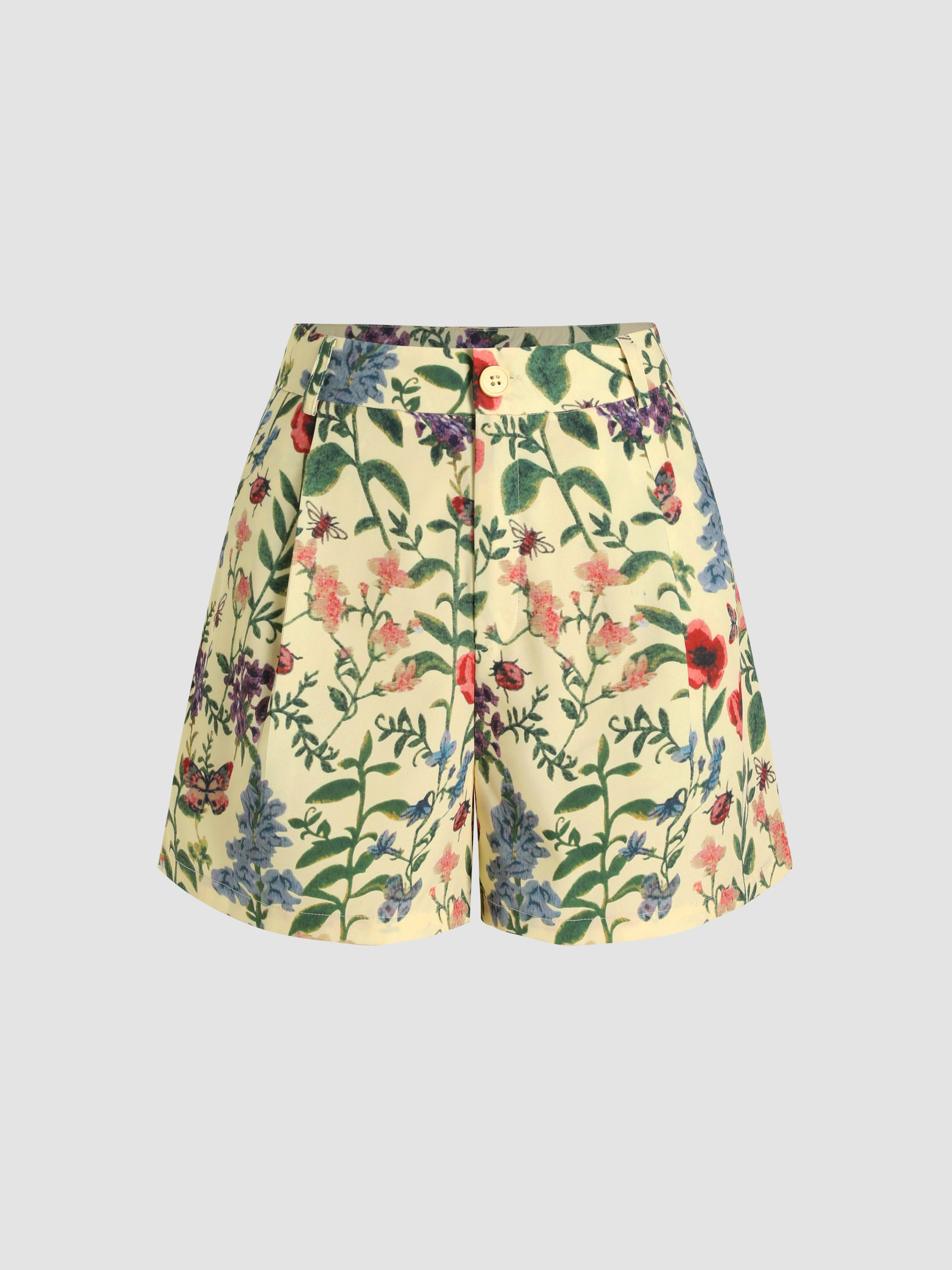 Floral print shorts discount