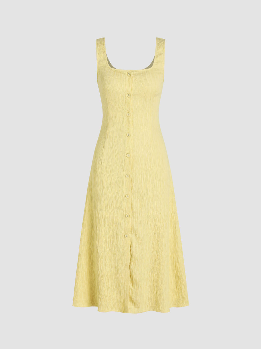 Midikleid mit U-Ausschnitt und einfarbigen Knöpfen
