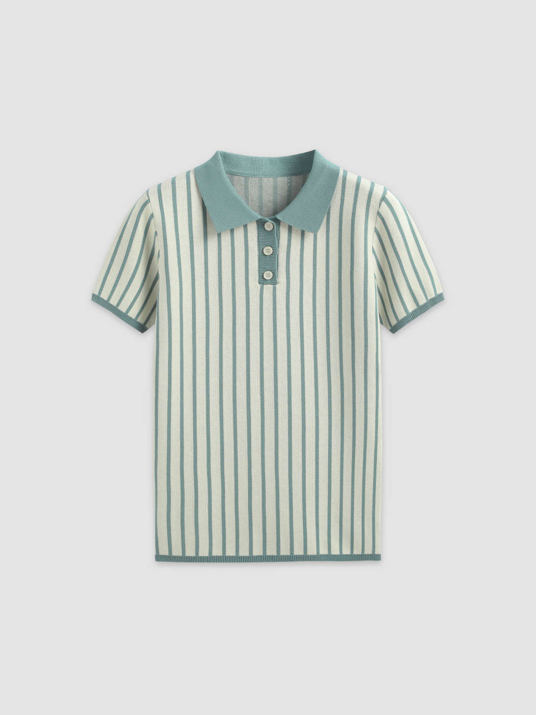 Knit Striped Polo Top - Cider