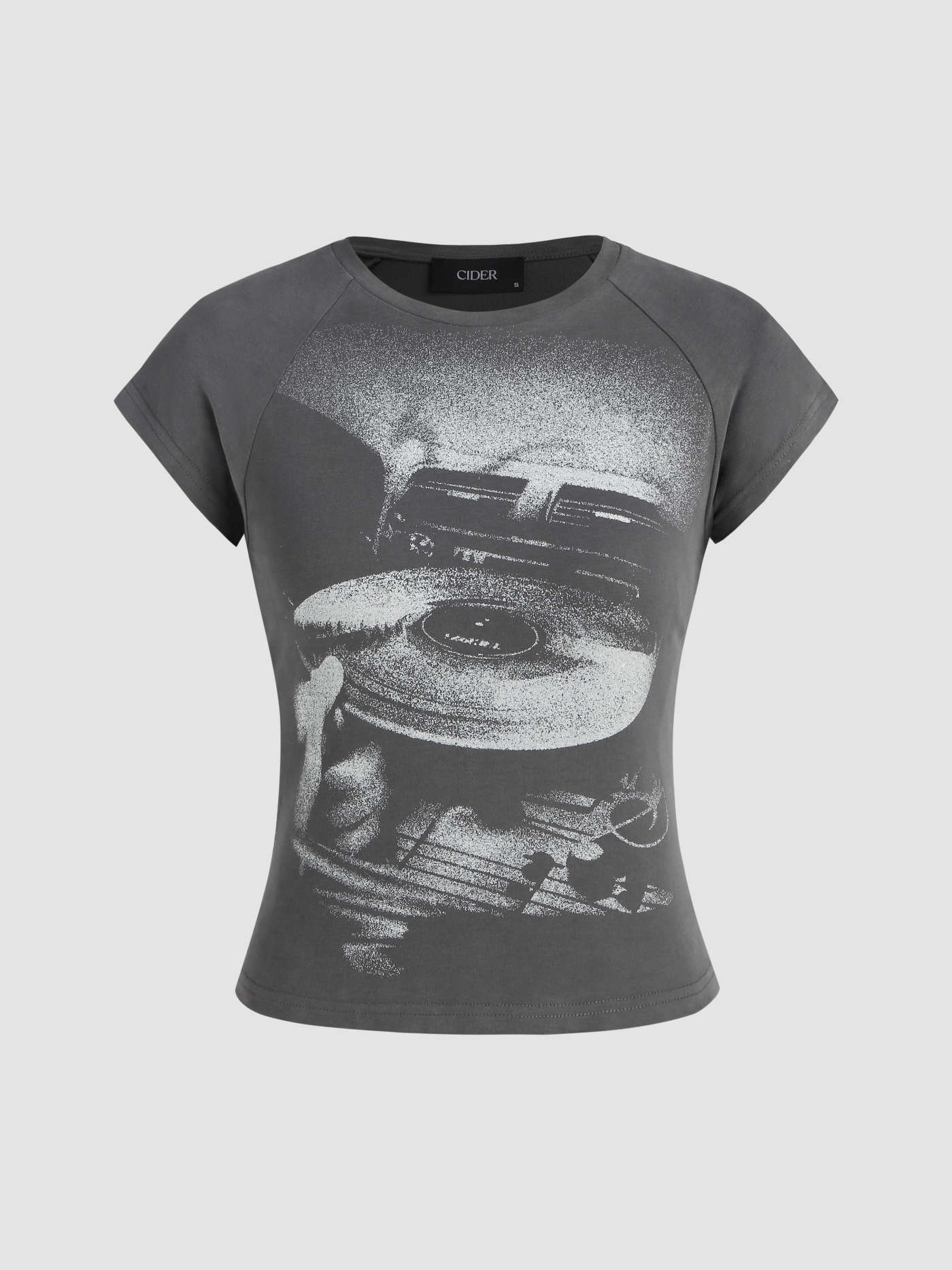 Jersey Round Neckline Graphic Short Sleeve Tee