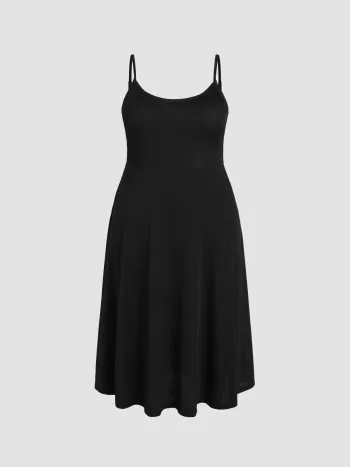 Einfarbiges Cami Maxikleid Kurve & Plus