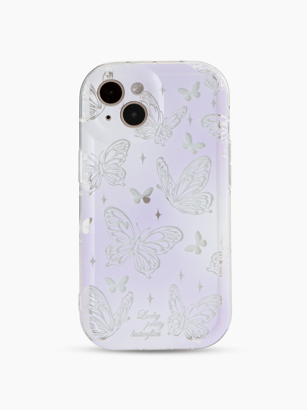 Round Edge Butterfly Pattern Phone Case With Watercolor Butterfly Phone Grip