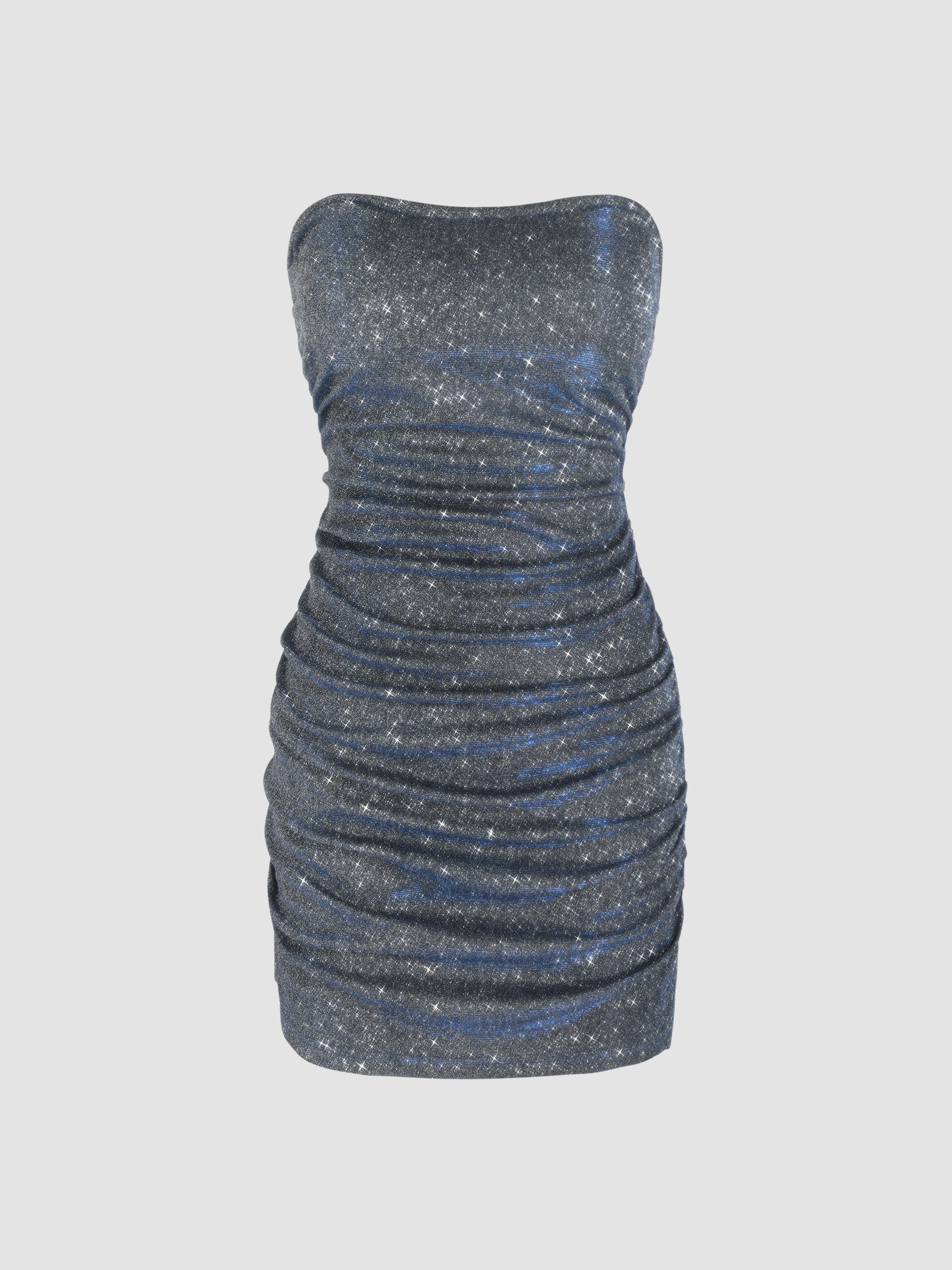 Sequins Tube Ruched Mini Dress