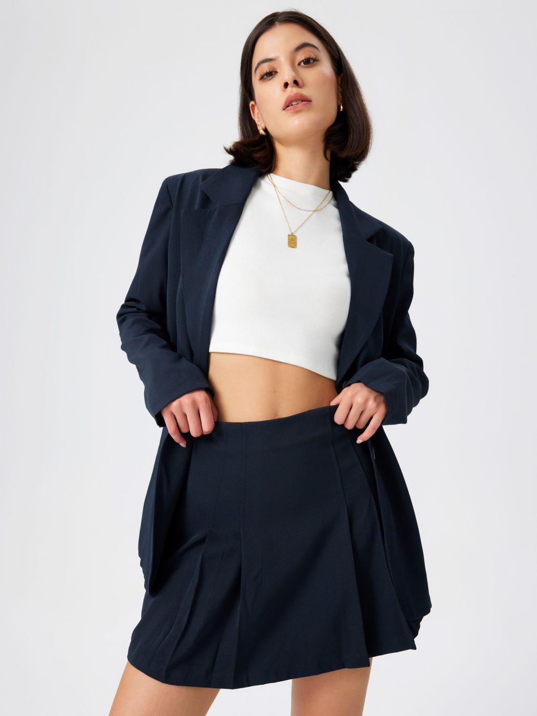 Blazer mit Kragen und Knöpfen