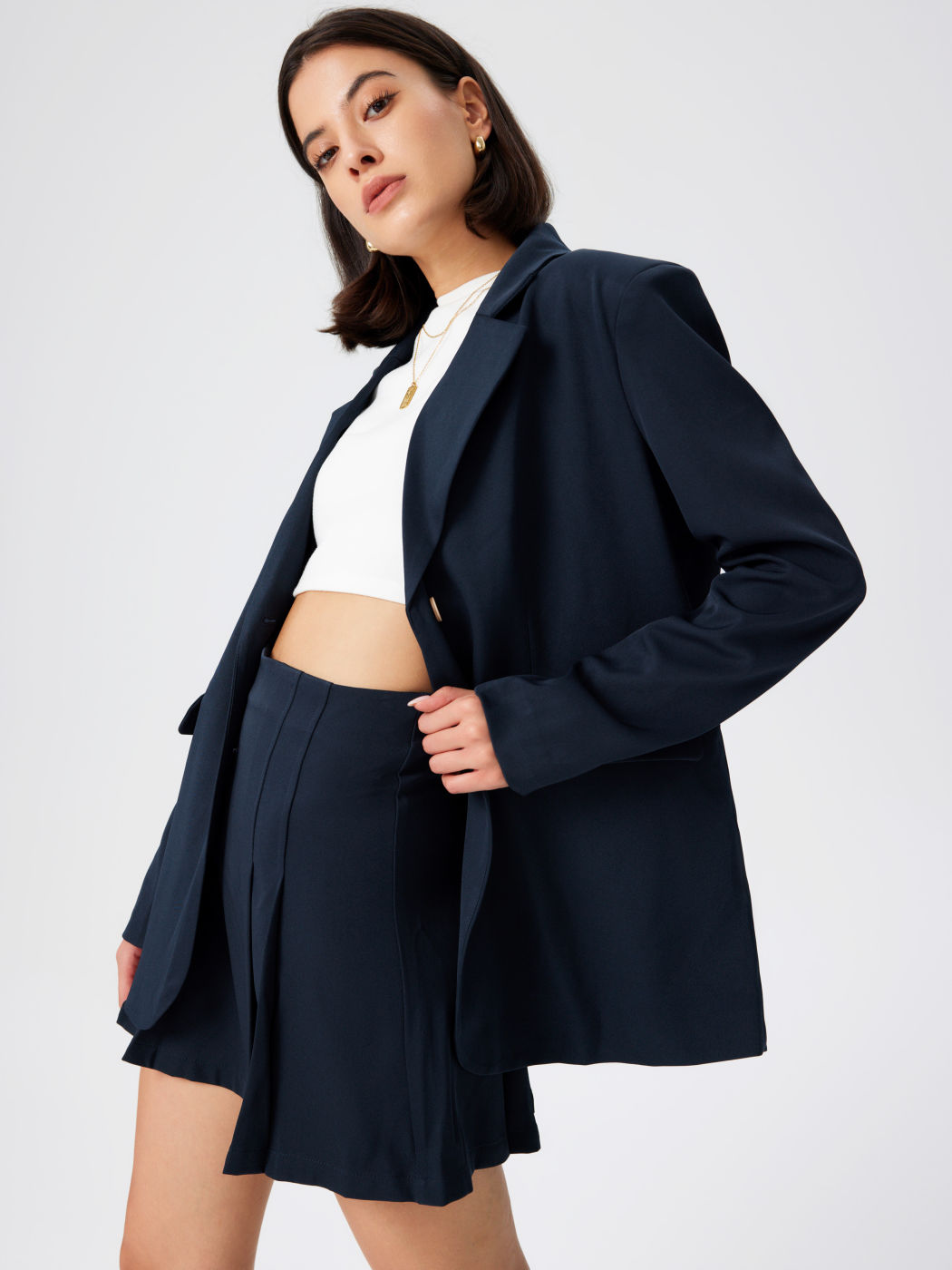 Blazer mit Kragen und Knöpfen