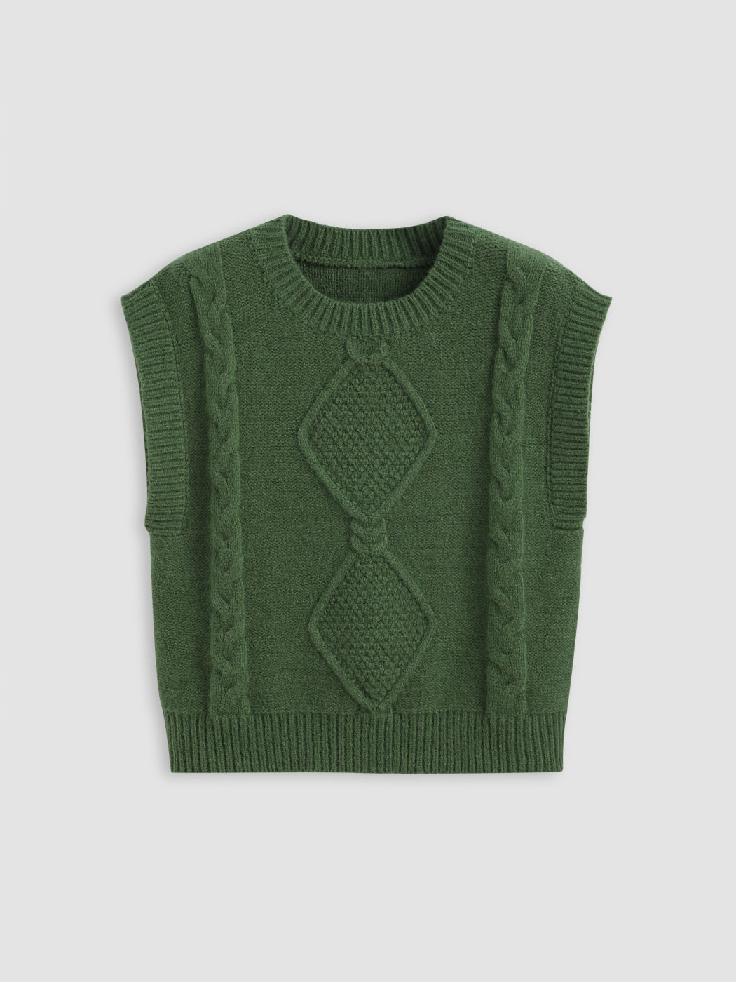 Rundhals Geometrische Strickweste