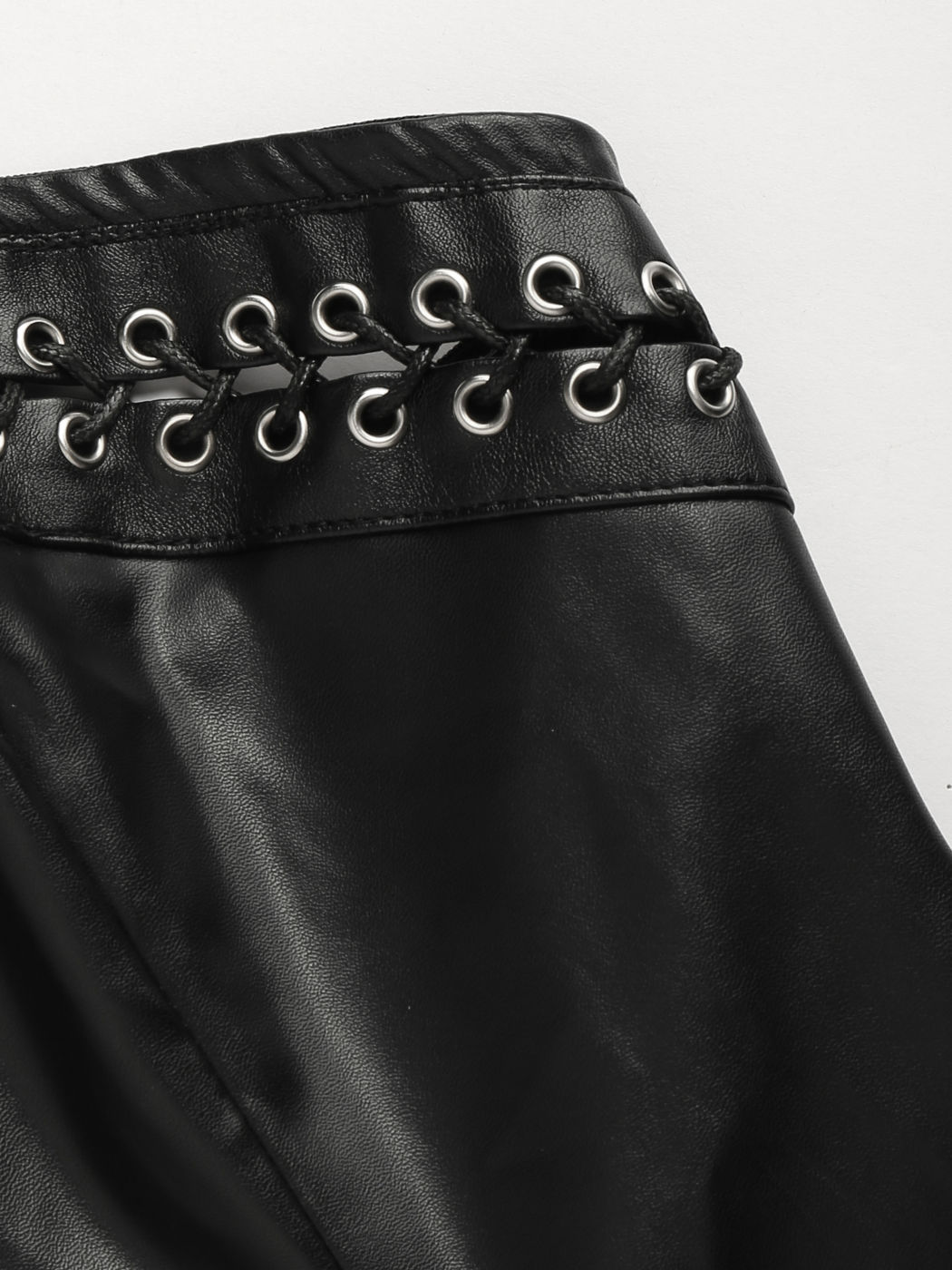  PU-Rohr-Ring Minikleid