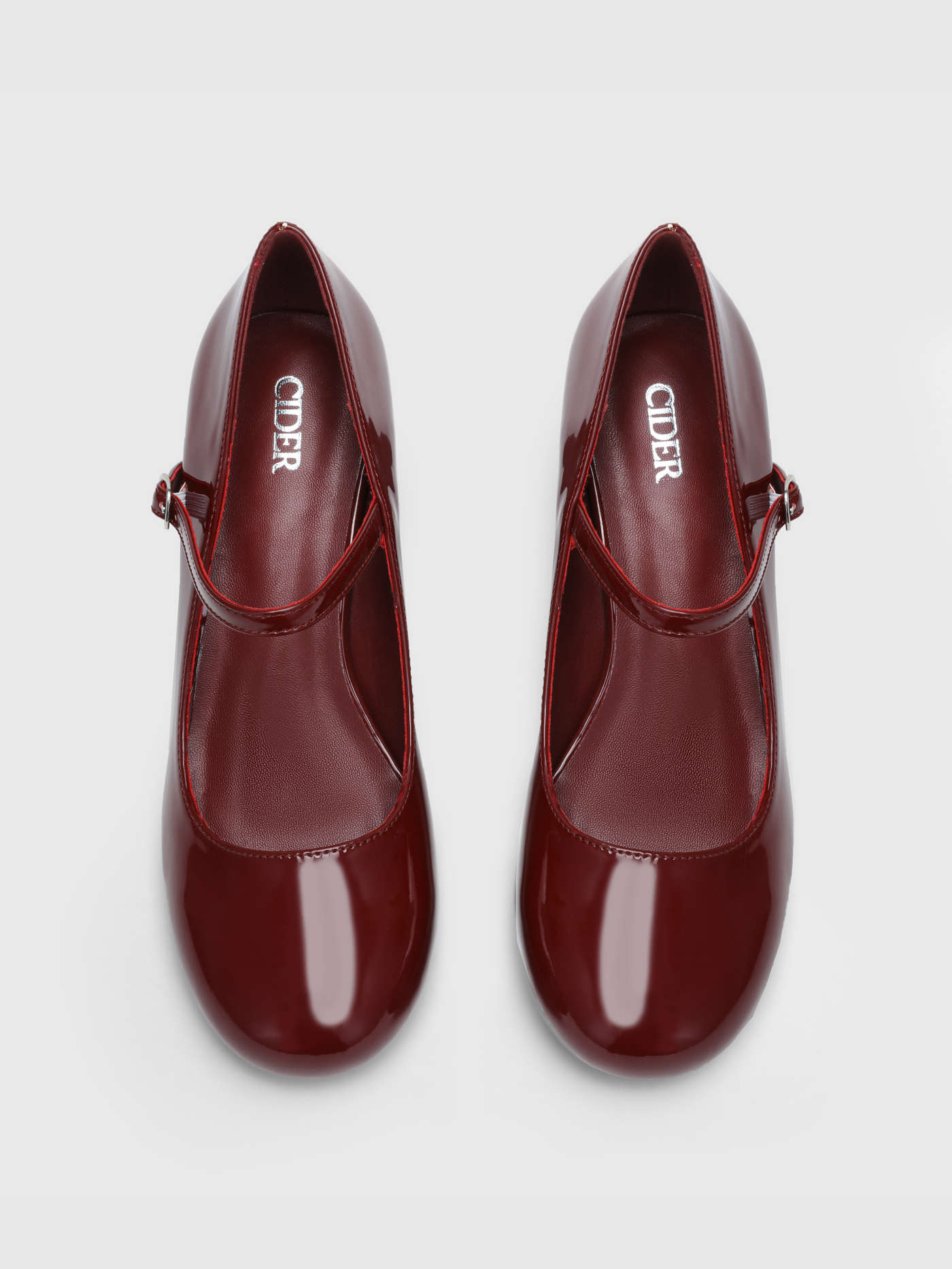 Patent Leather Chunky Heeled Mary Jane Shoes