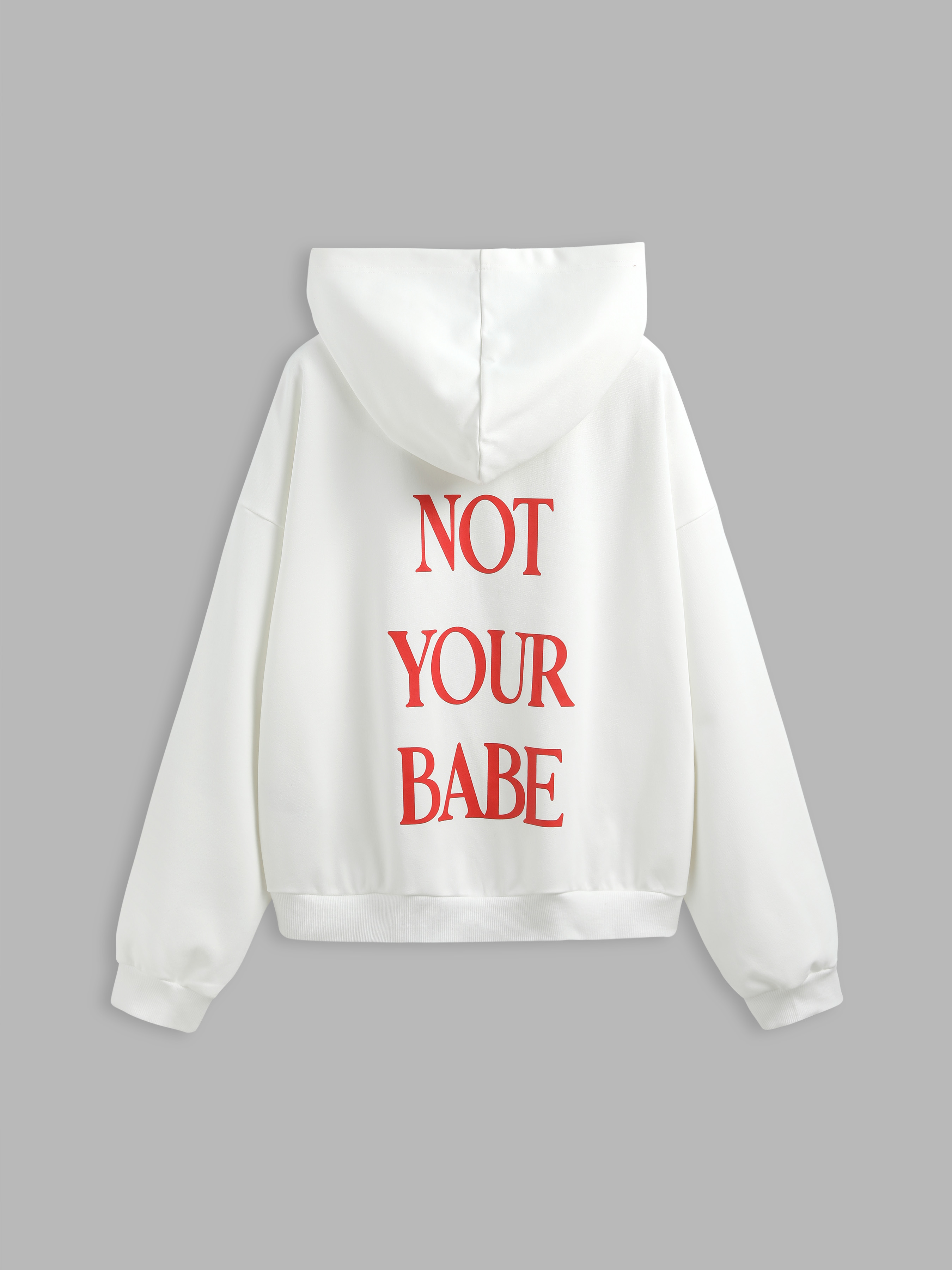 Terry NOT YOUR BABE Graphic Zipper Hoodie