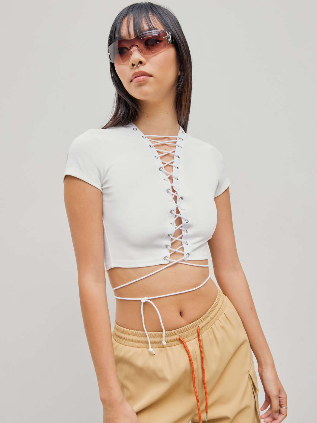 Tie Front Tops, Tie Up & Lace Up Tops