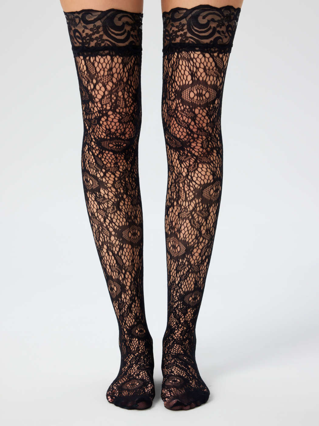 Floral Lace Tights - Cider