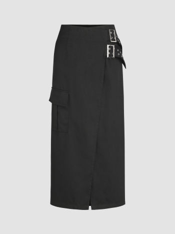 Decor Pocket Mid-Waist Maxi Skirt