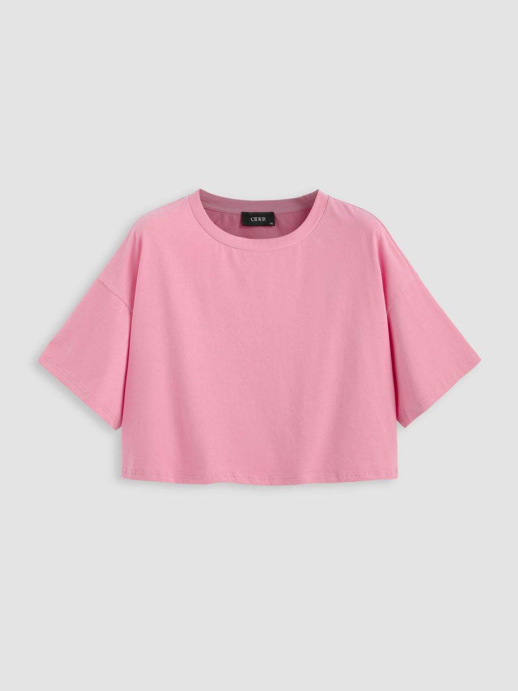 Round Neckline Oversized Crop Top Curve & Plus